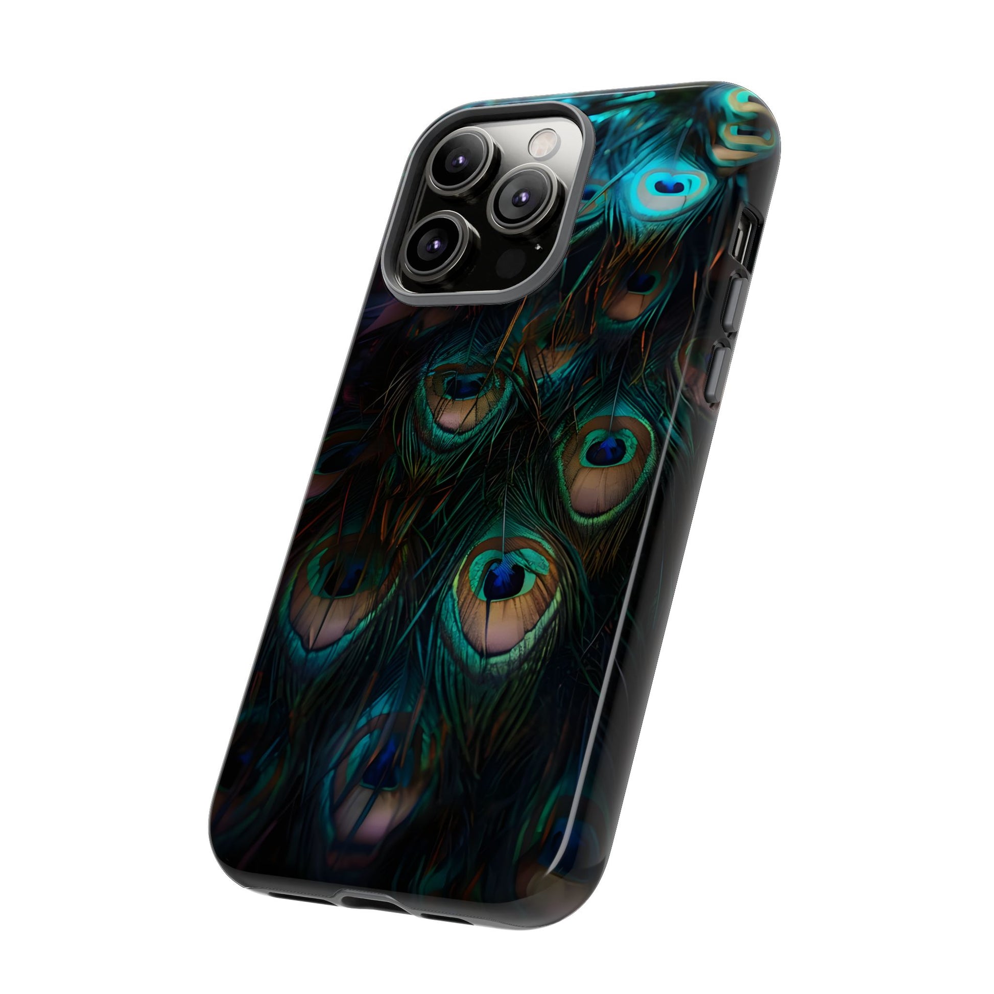 Phone Case, Close Up Peacock Feathers Design, Protective Cover, Unique Gift, Stylish Accessory, Nature Lover Gift, Feather Print Case