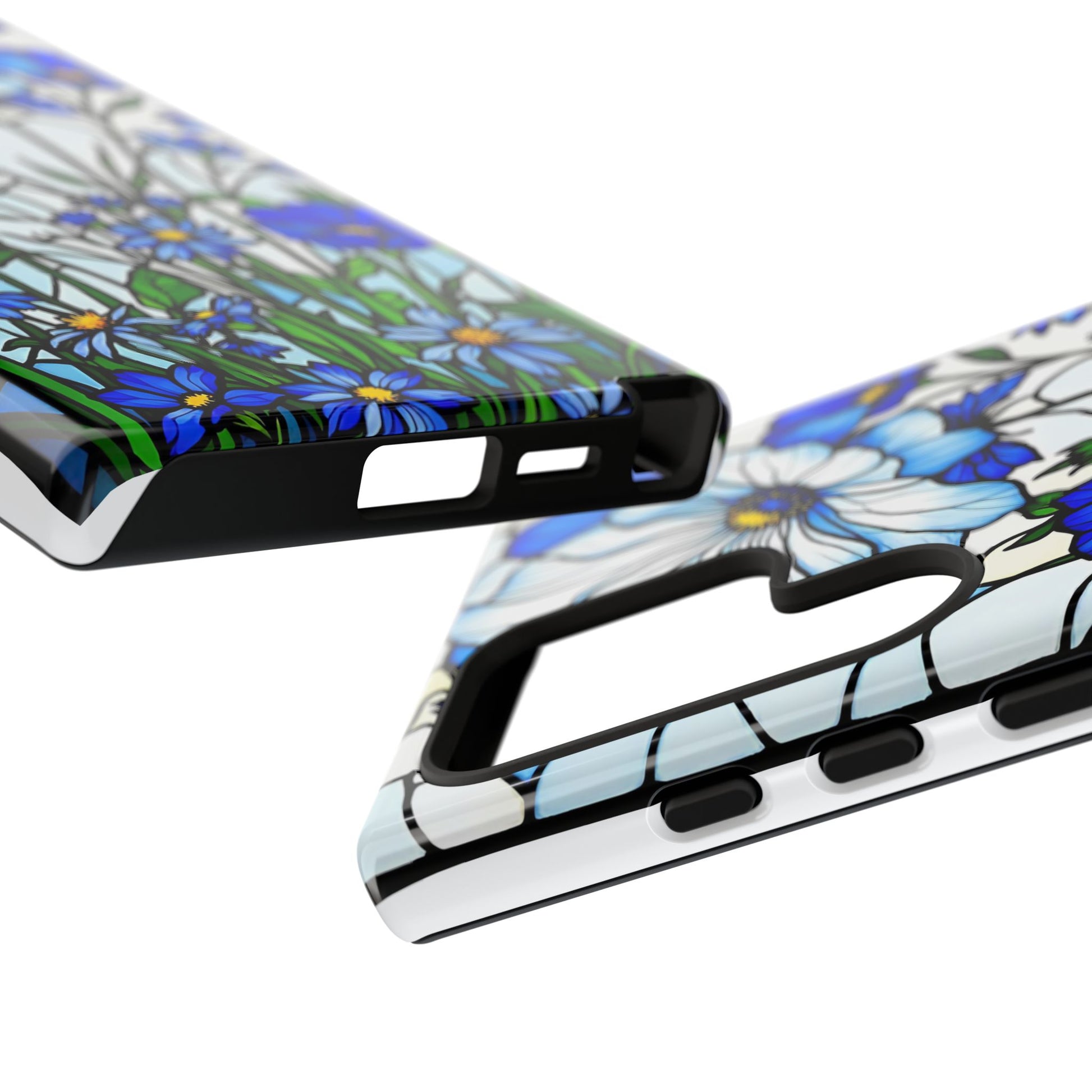 Botanical Stained Glass Tough Case - Floral Phone Cover, Protective Phone Case, Flower Pattern Phone Shell, Nature Inspired Smartphone Case,