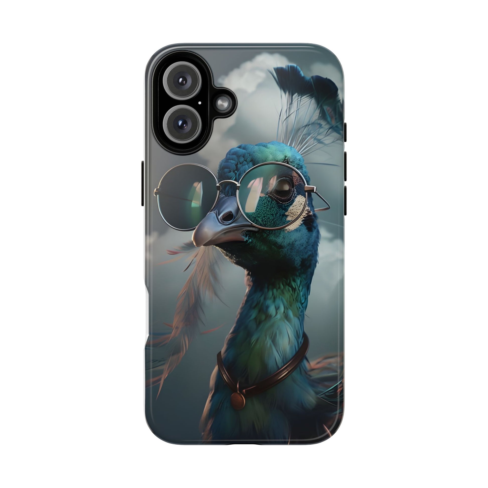 Phone Case, Peacock Design, Neon Lighting, Unique Gift, Hard Shell Cover, Protective Sleeve