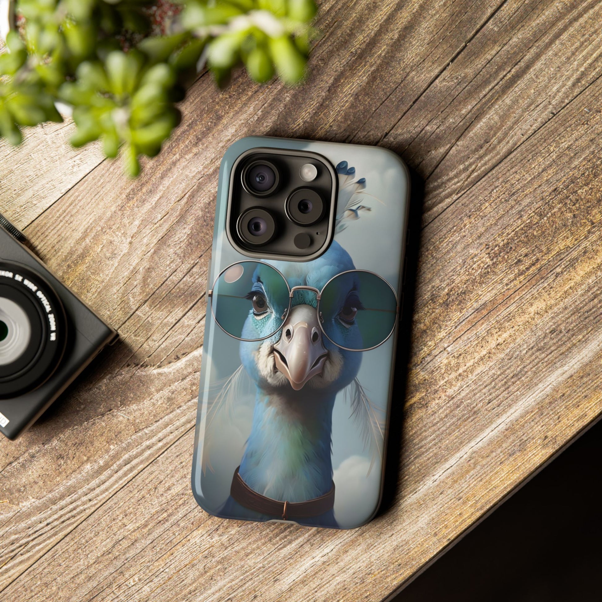 Phone Case, Glamorous Peacock Wearing Sunglasses - Protective Cover, Unique Gift, Trendy Accessories, Animal Lover, Fashionable Mobile Shell