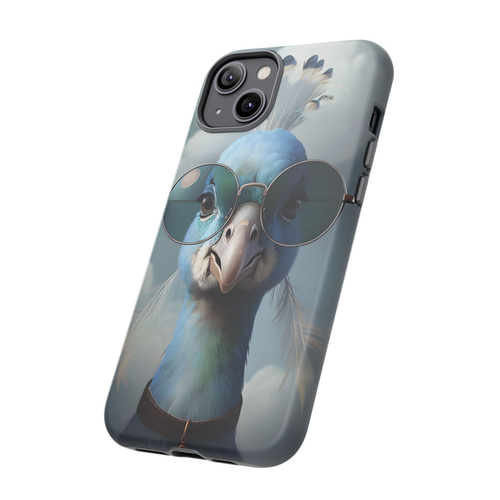 Phone Case, Glamorous Peacock Wearing Sunglasses - Protective Cover, Unique Gift, Trendy Accessories, Animal Lover, Fashionable Mobile Shell
