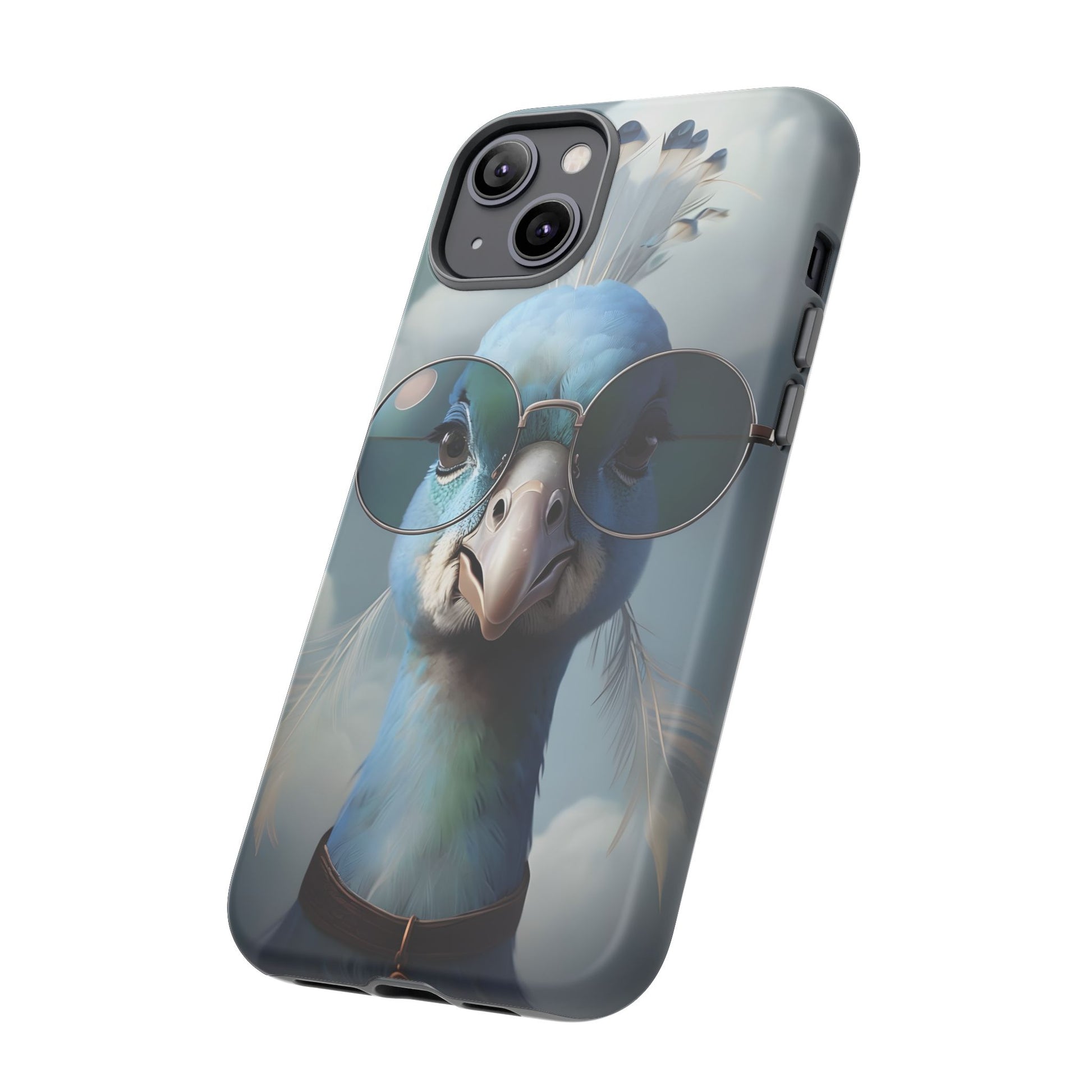 Phone Case, Glamorous Peacock Wearing Sunglasses - Protective Cover, Unique Gift, Trendy Accessories, Animal Lover, Fashionable Mobile Shell