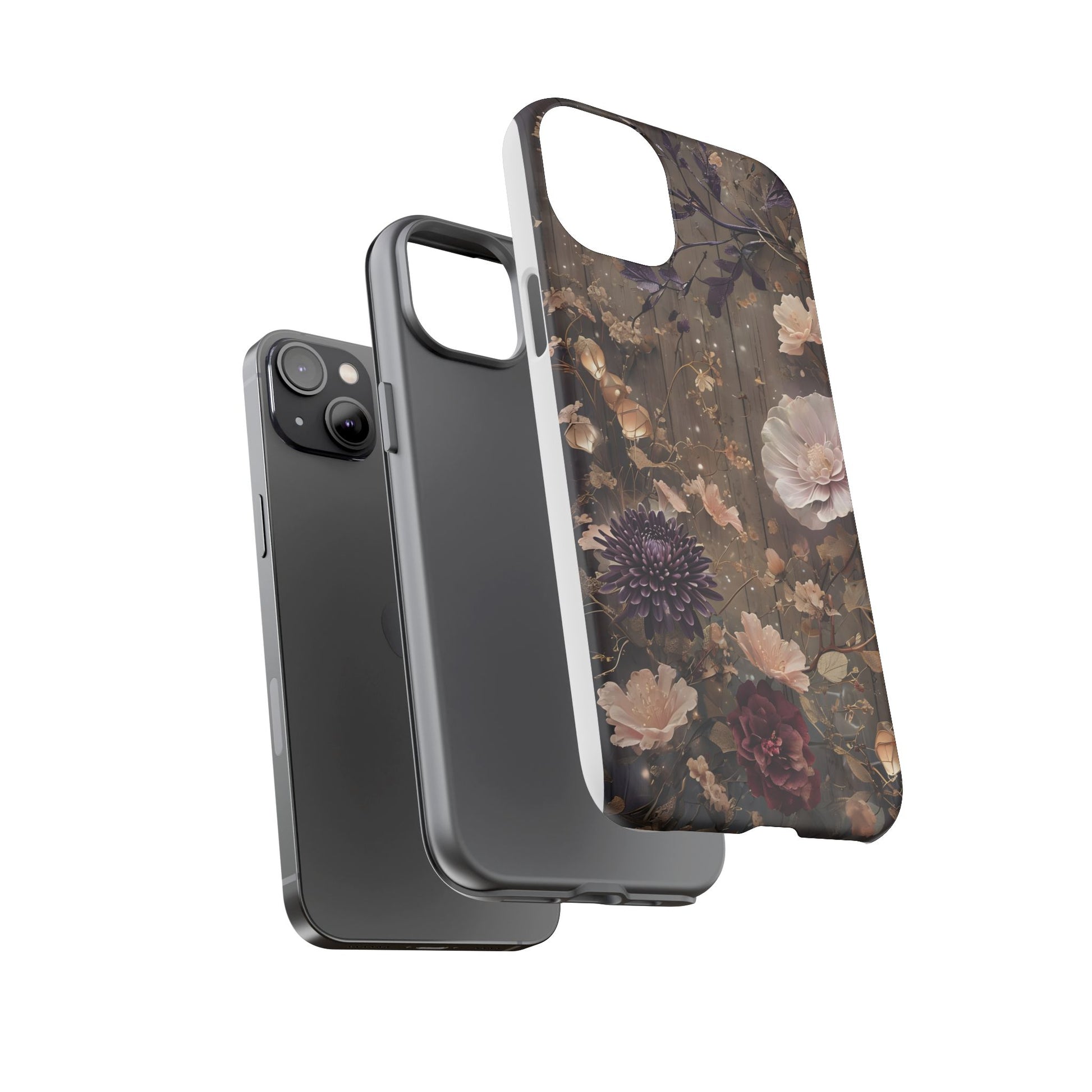 Tough Cases, Enchanting Floral Pattern - Floral Phone Case, Protective Phone Cover, Botanical Design, Flower Print, Tough Shell for Device