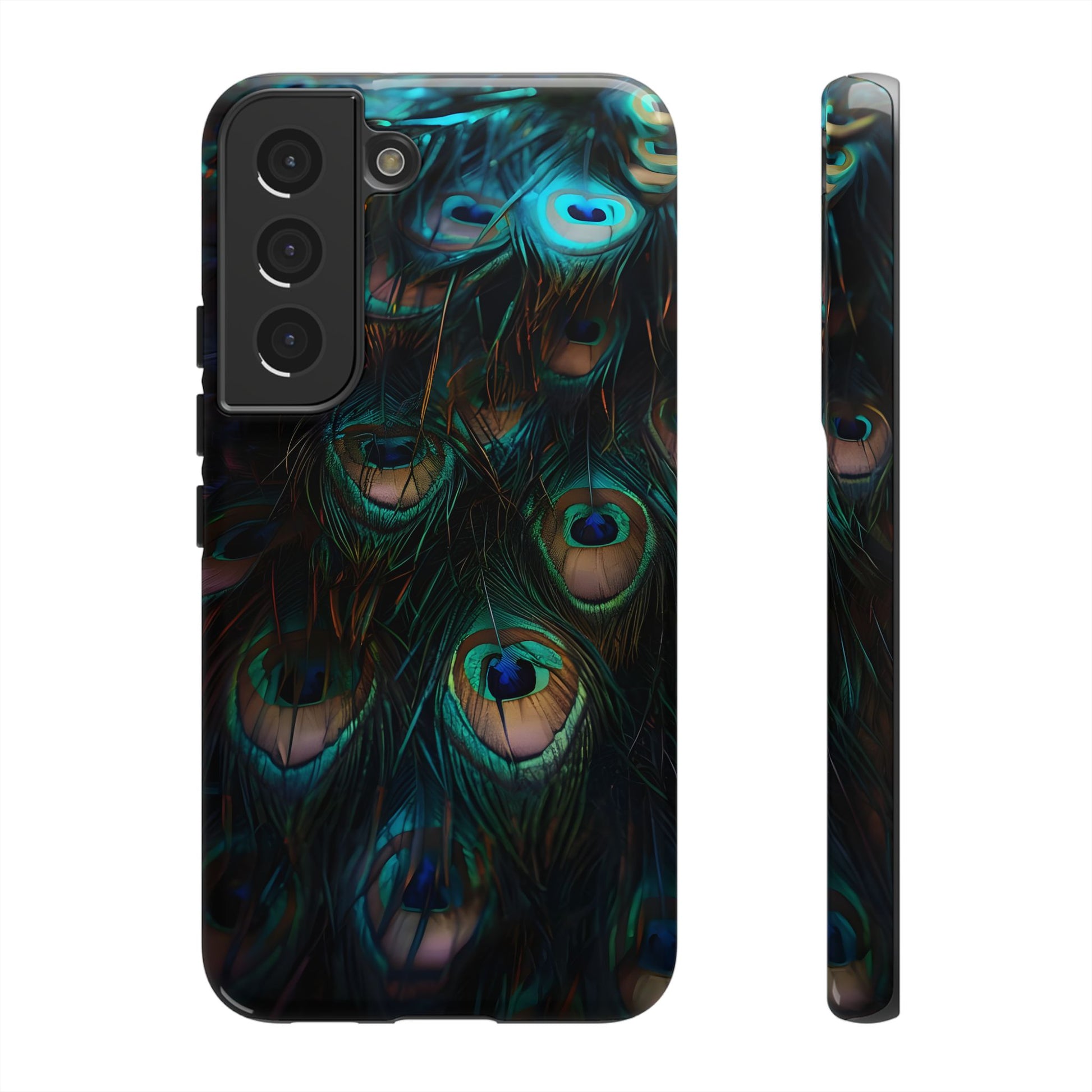 Phone Case, Close Up Peacock Feathers Design, Protective Cover, Unique Gift, Stylish Accessory, Nature Lover Gift, Feather Print Case