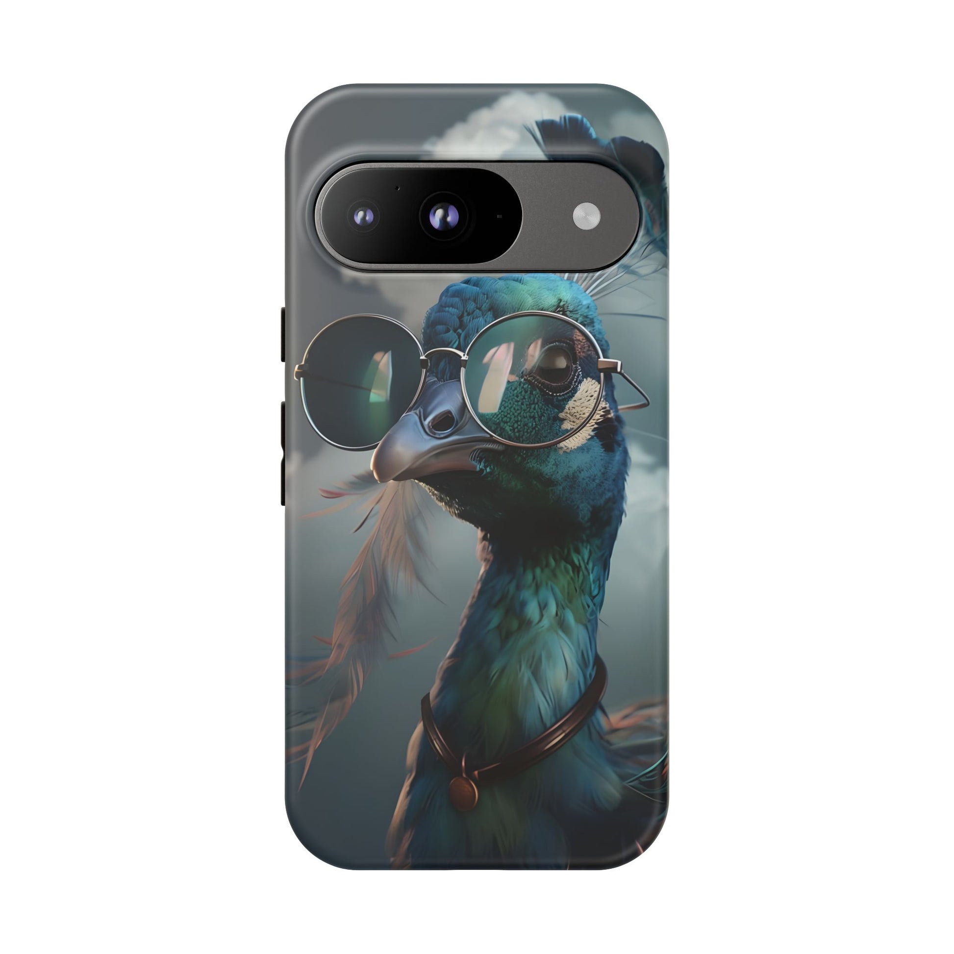 Phone Case, Peacock Design, Neon Lighting, Unique Gift, Hard Shell Cover, Protective Sleeve