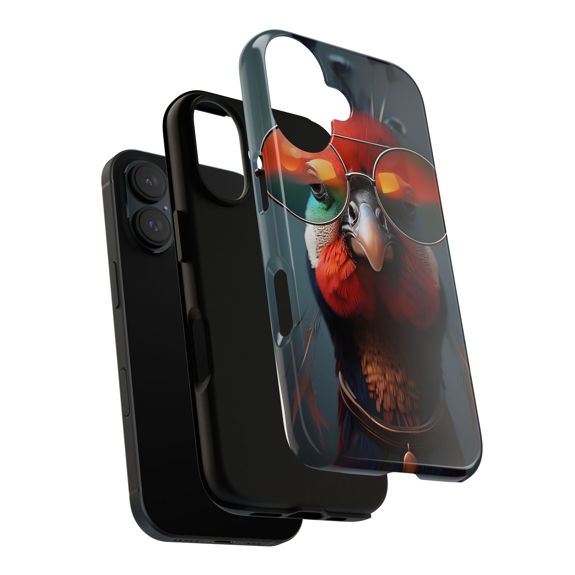 Phone Cases, Bright Exotic Bird in Cool Sunglasses, Protective Tough Cover, Tropical Animal Print, Unique Gift for Bird Lovers, Accessories