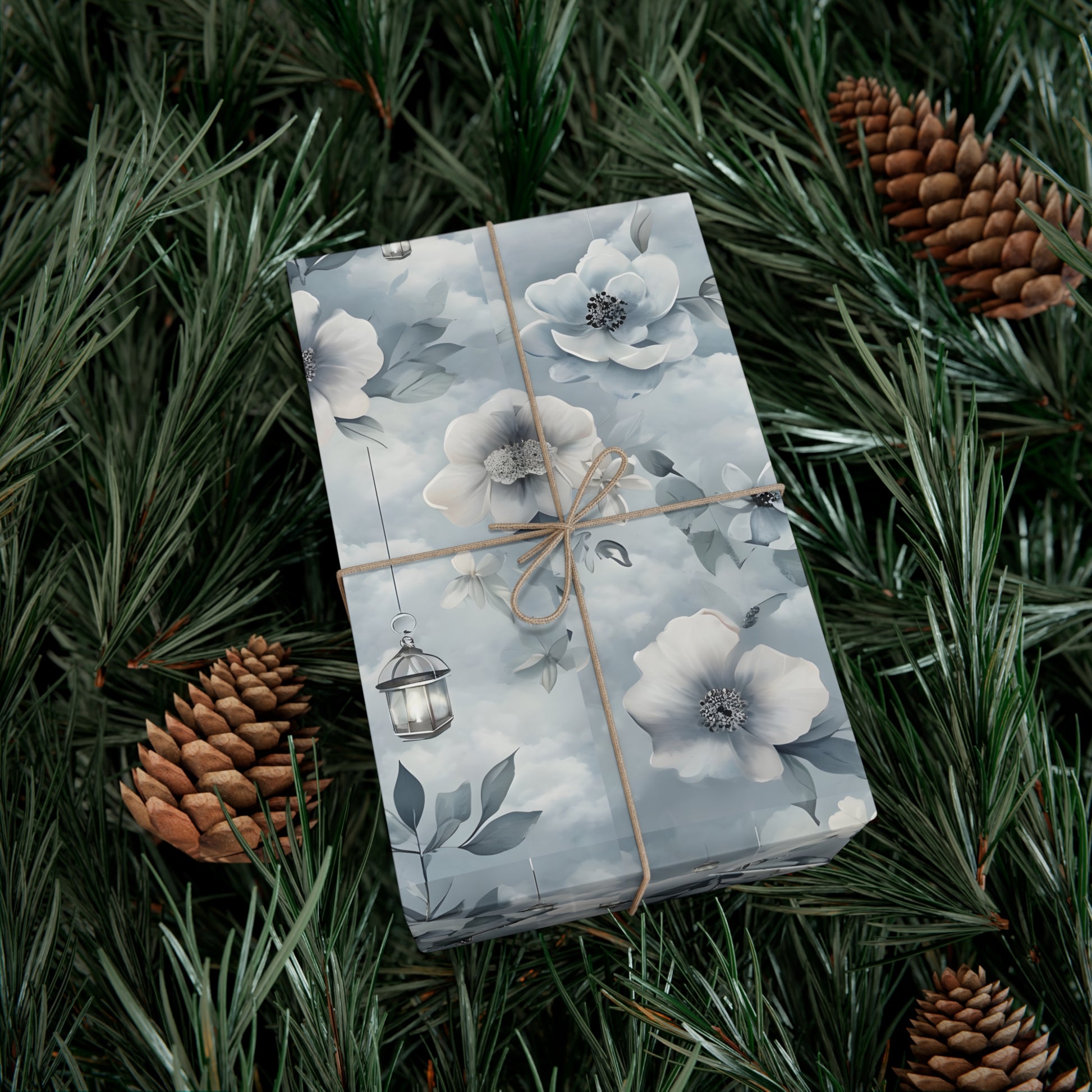 Gift Wrap Papers, Wrapping Paper, Gift Wrap Roll, Floral Lantern Design, Birthday Present, Packaging Supplies