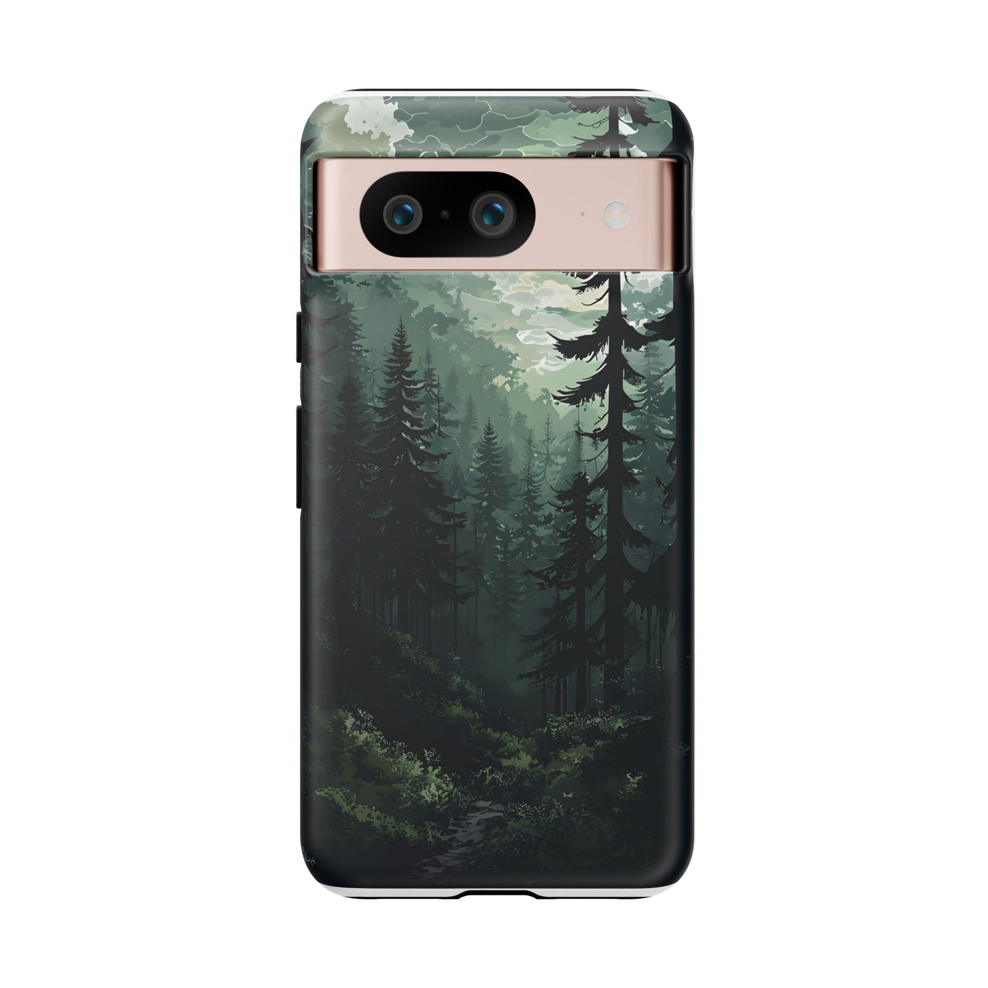 Phone Case, Serene Forest Landscape Digital Illustration Phone Case Cover, Tough Protective Cover, Unique Gift, Trendy