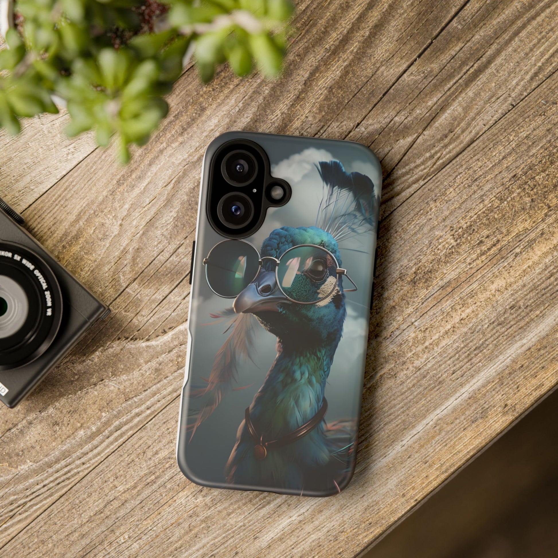 Phone Case, Peacock Design, Neon Lighting, Unique Gift, Hard Shell Cover, Protective Sleeve
