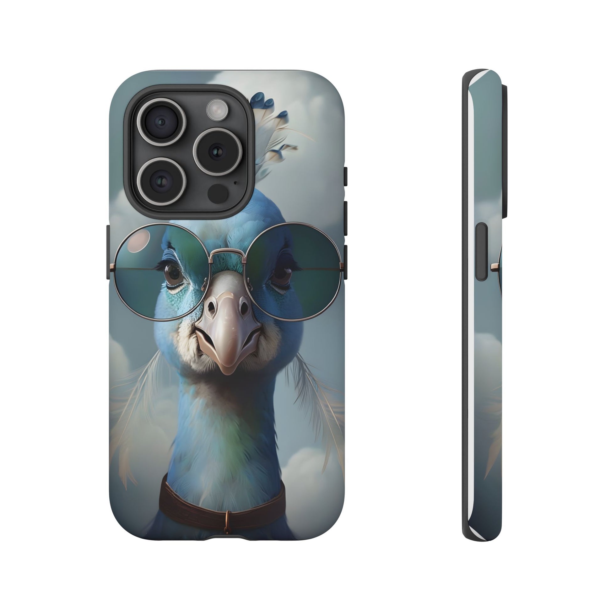Phone Case, Glamorous Peacock Wearing Sunglasses - Protective Cover, Unique Gift, Trendy Accessories, Animal Lover, Fashionable Mobile Shell