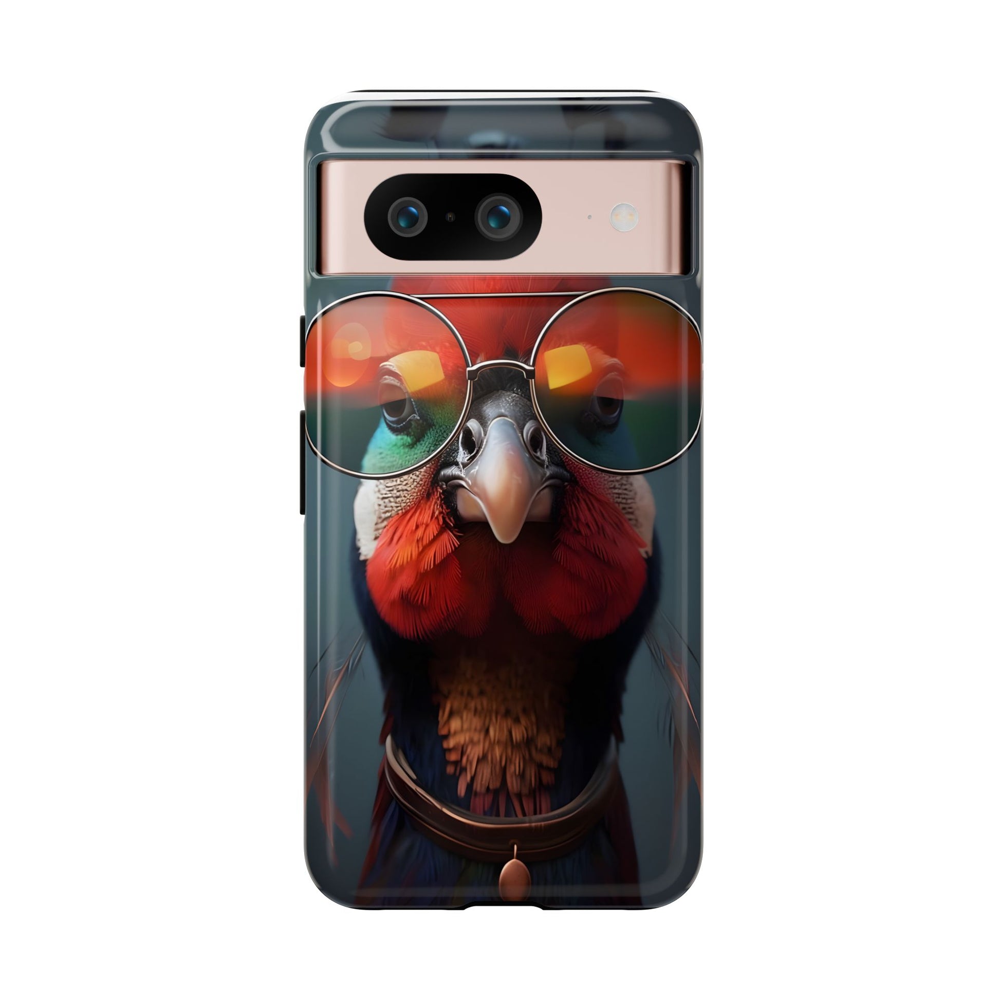Phone Cases, Bright Exotic Bird in Cool Sunglasses, Protective Tough Cover, Tropical Animal Print, Unique Gift for Bird Lovers, Accessories