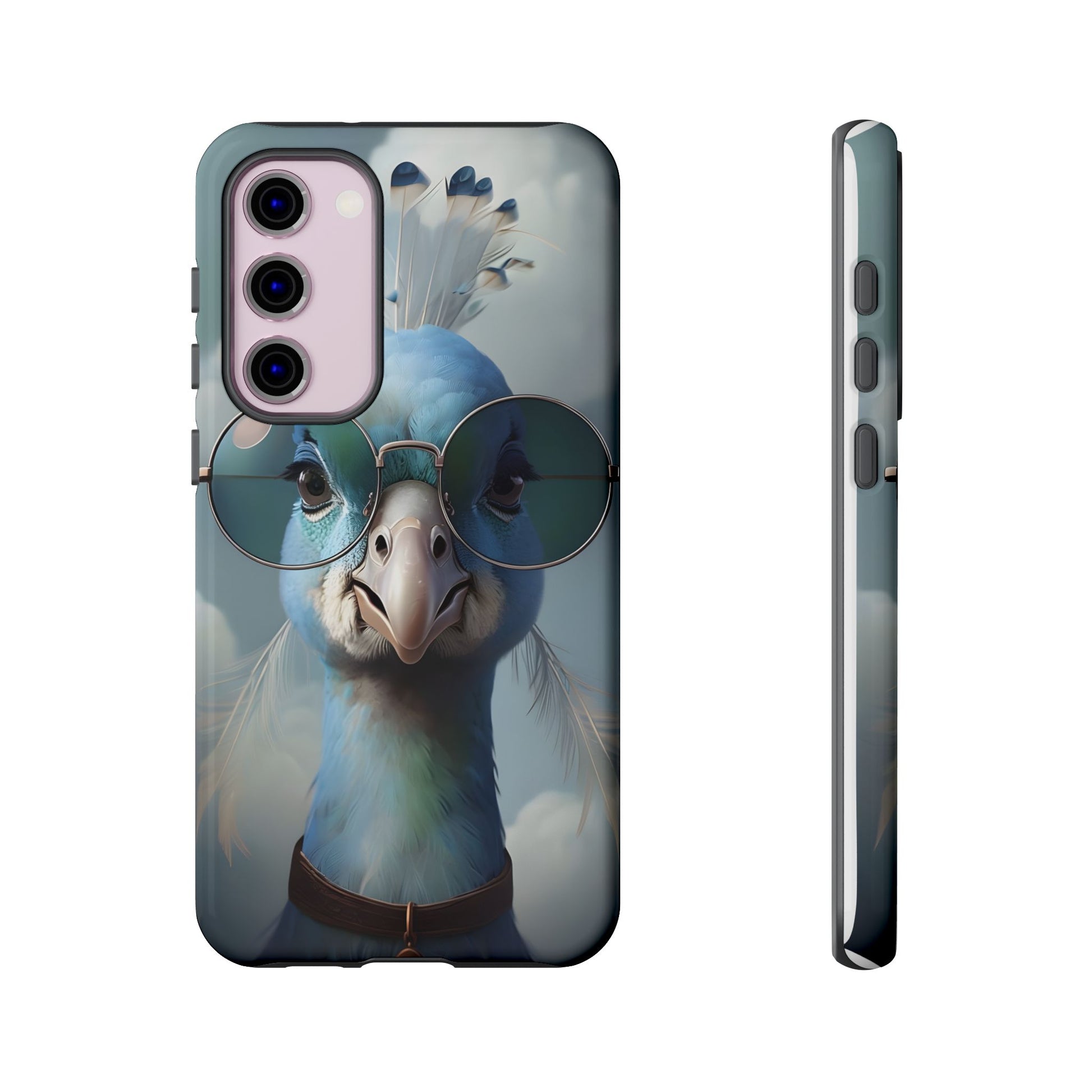 Phone Case, Glamorous Peacock Wearing Sunglasses - Protective Cover, Unique Gift, Trendy Accessories, Animal Lover, Fashionable Mobile Shell