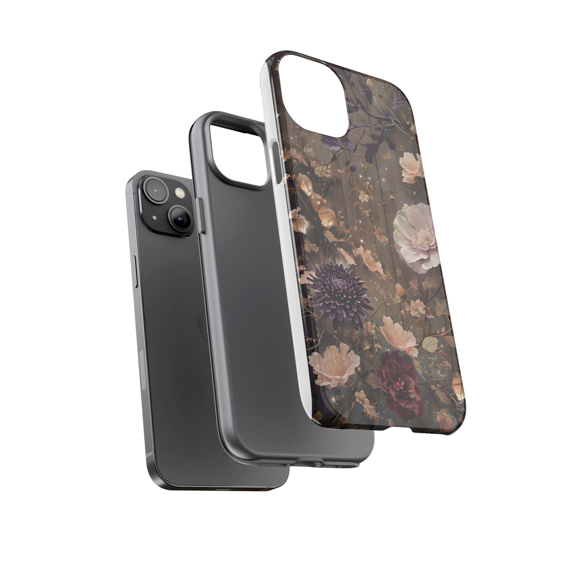 Tough Cases, Enchanting Floral Pattern - Floral Phone Case, Protective Phone Cover, Botanical Design, Flower Print, Tough Shell for Device