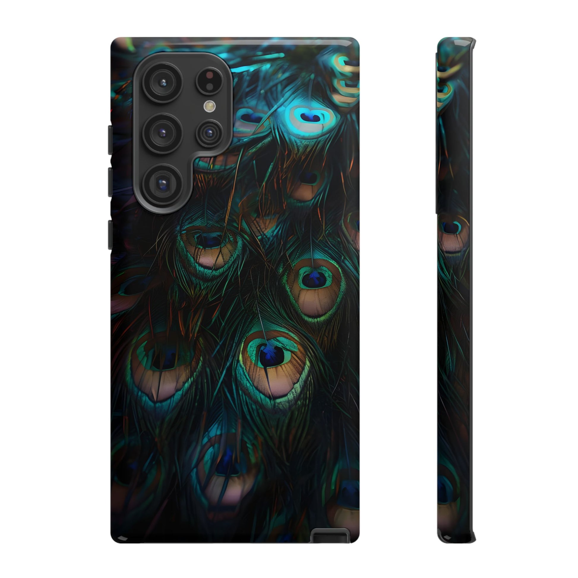 Phone Case, Close Up Peacock Feathers Design, Protective Cover, Unique Gift, Stylish Accessory, Nature Lover Gift, Feather Print Case