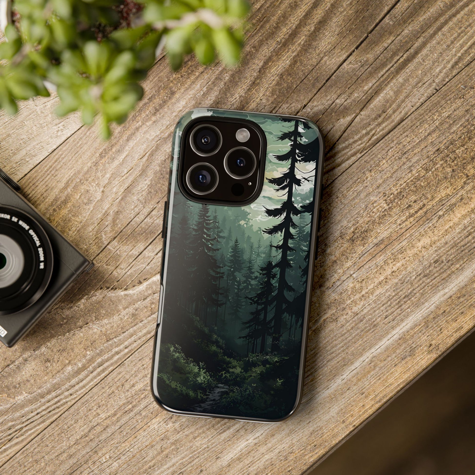 Phone Case, Serene Forest Landscape Digital Illustration Phone Case Cover, Tough Protective Cover, Unique Gift, Trendy