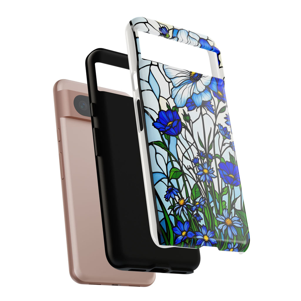 Botanical Stained Glass Tough Case - Floral Phone Cover, Protective Phone Case, Flower Pattern Phone Shell, Nature Inspired Smartphone Case,