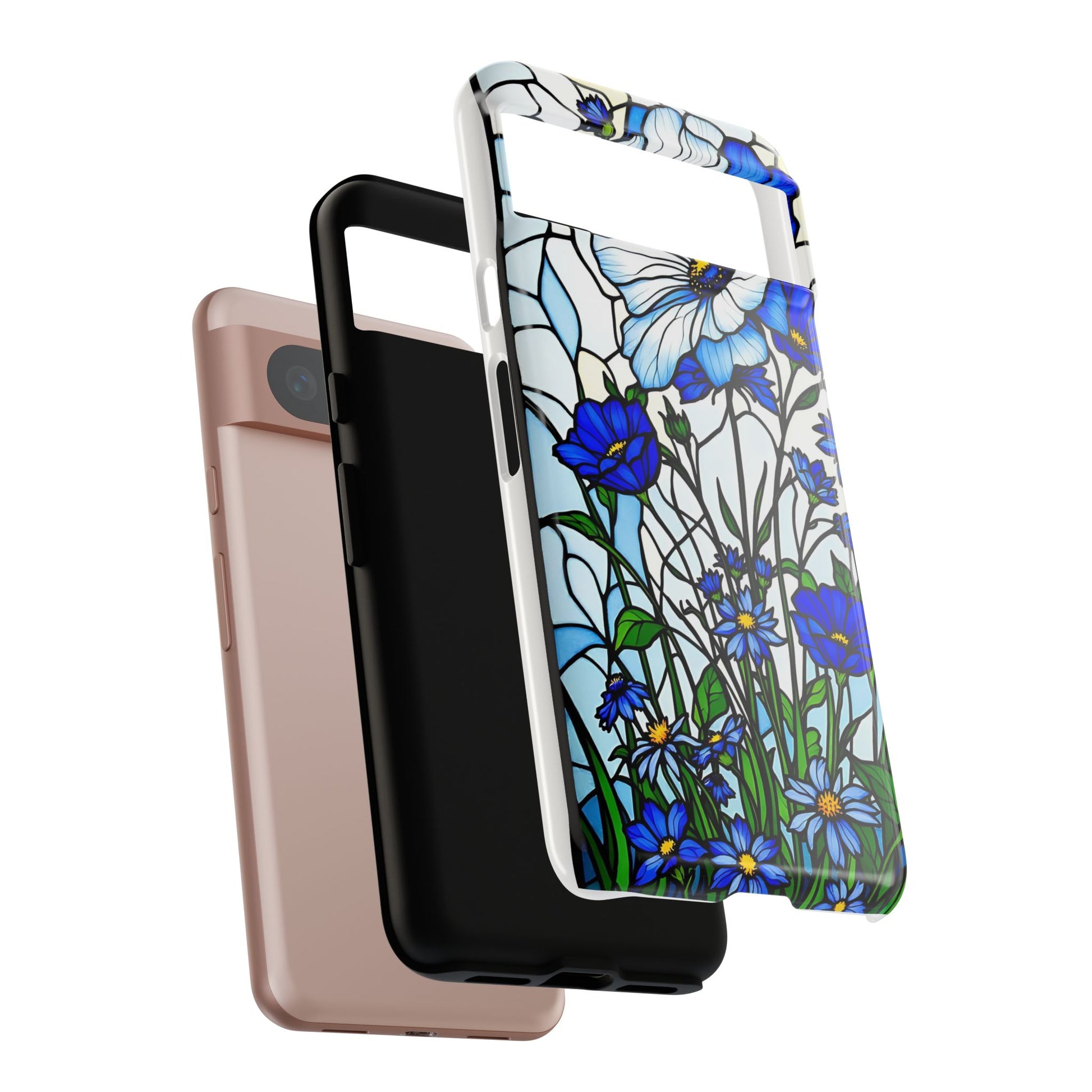 Botanical Stained Glass Tough Case - Floral Phone Cover, Protective Phone Case, Flower Pattern Phone Shell, Nature Inspired Smartphone Case,