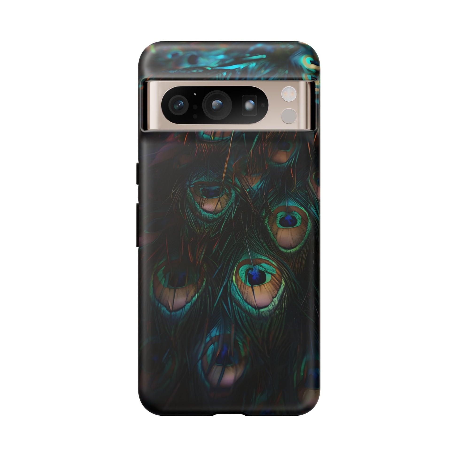 Phone Case, Close Up Peacock Feathers Design, Protective Cover, Unique Gift, Stylish Accessory, Nature Lover Gift, Feather Print Case