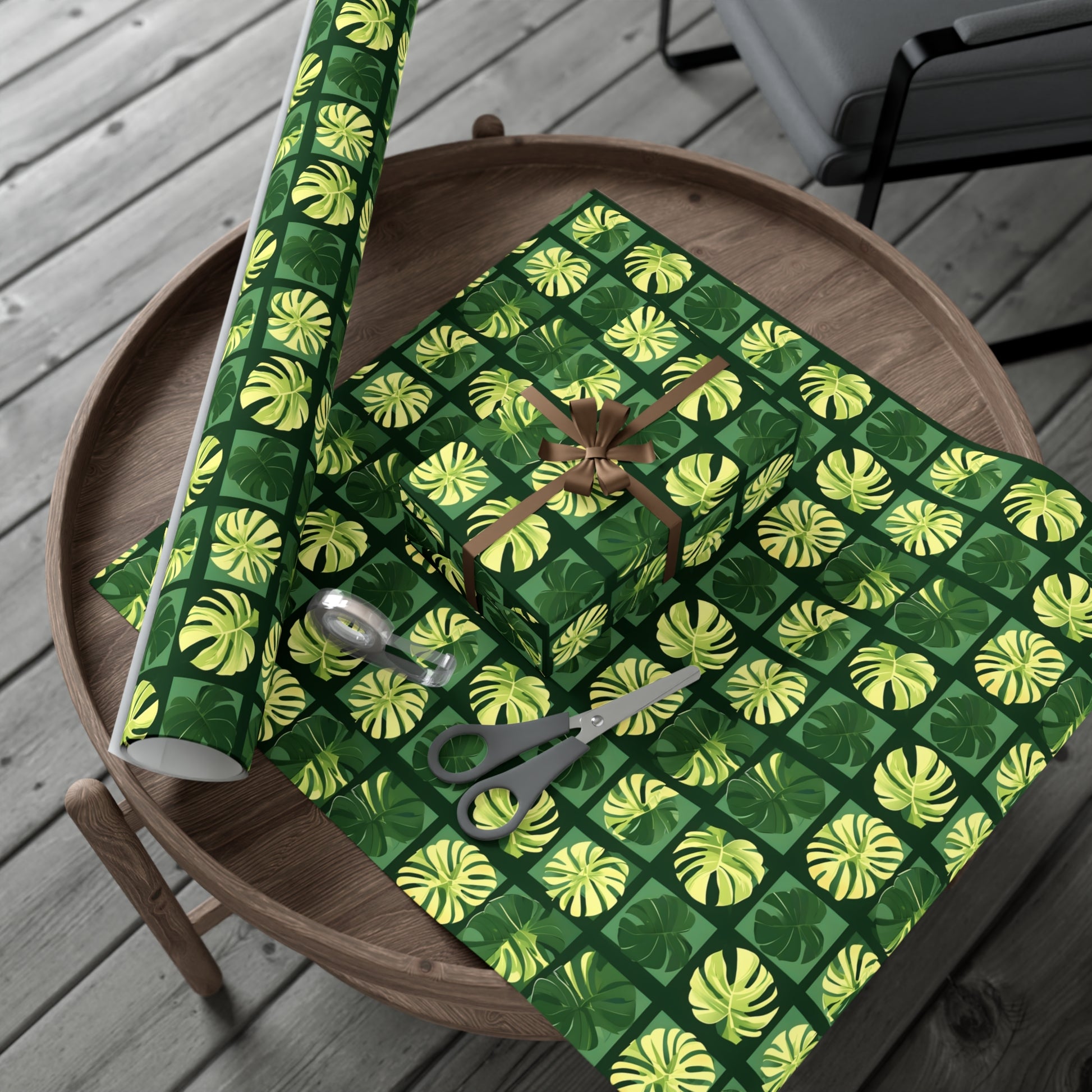 Wrapping Paper, Vibrant Tropical Botanical Pattern With Monstera Leaves - Gift Wrap Rolls, Eco-Friendly Gift Wrap, Holiday Season Wrapping