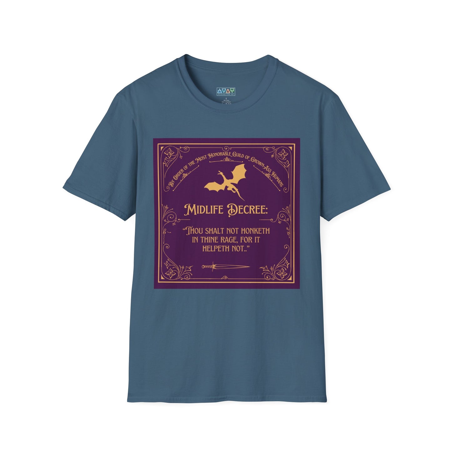 Funny Quote Unisex T-Shirt - Midlife Decree - Thou shalt not honk in rage