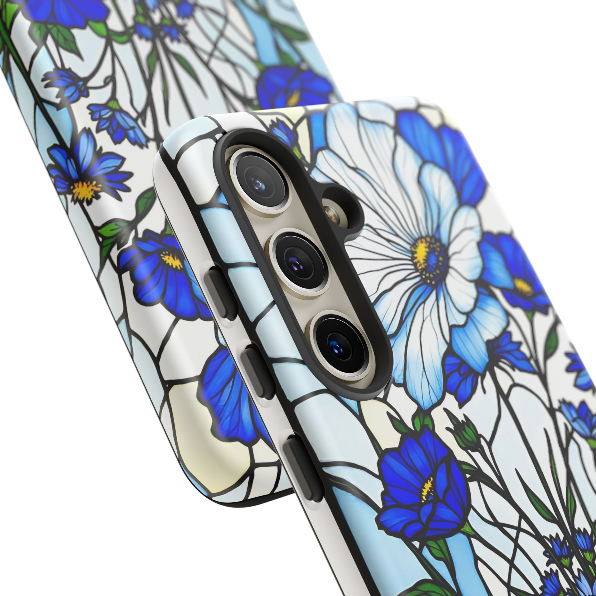 Botanical Stained Glass Tough Case - Floral Phone Cover, Protective Phone Case, Flower Pattern Phone Shell, Nature Inspired Smartphone Case,