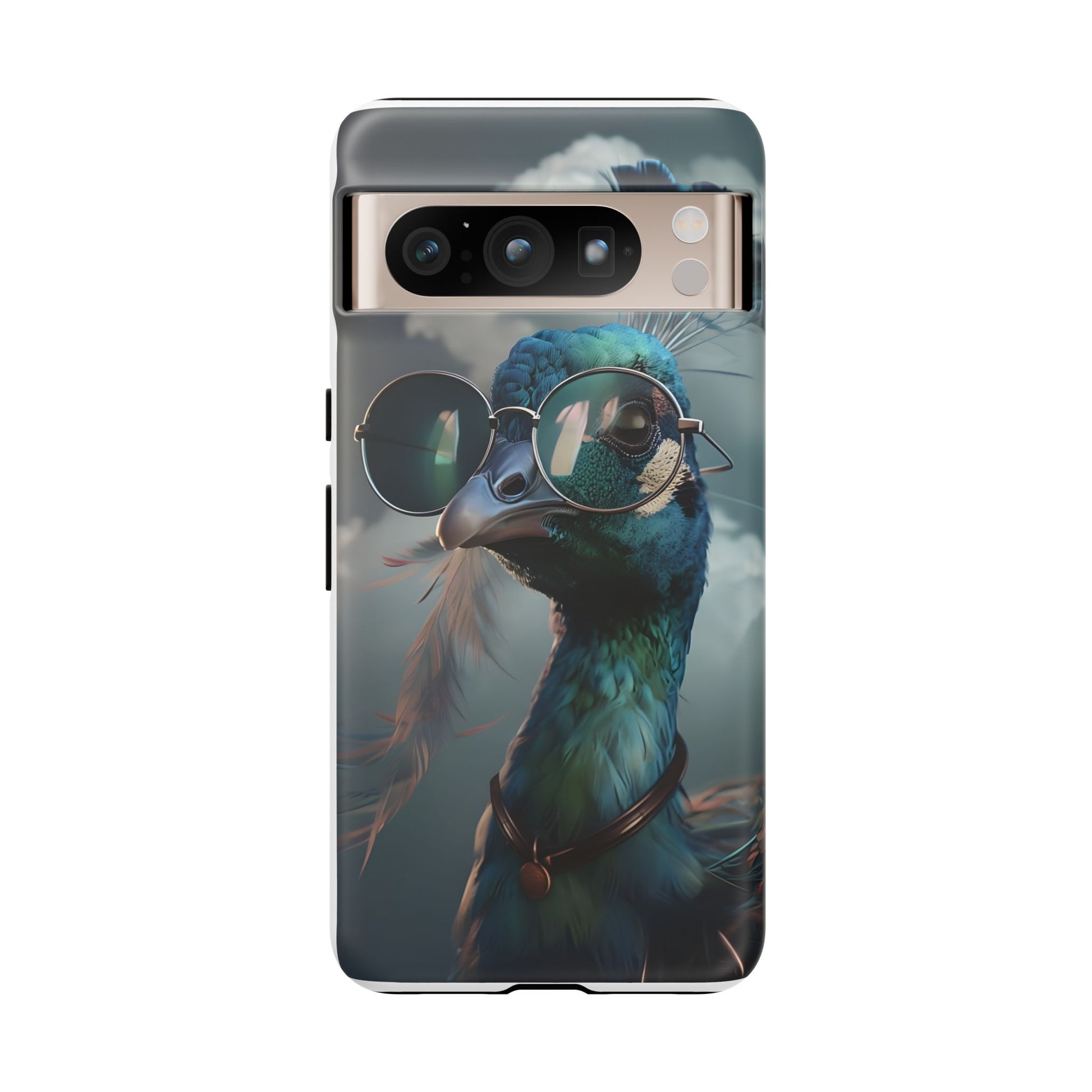 Phone Case, Peacock Design, Neon Lighting, Unique Gift, Hard Shell Cover, Protective Sleeve