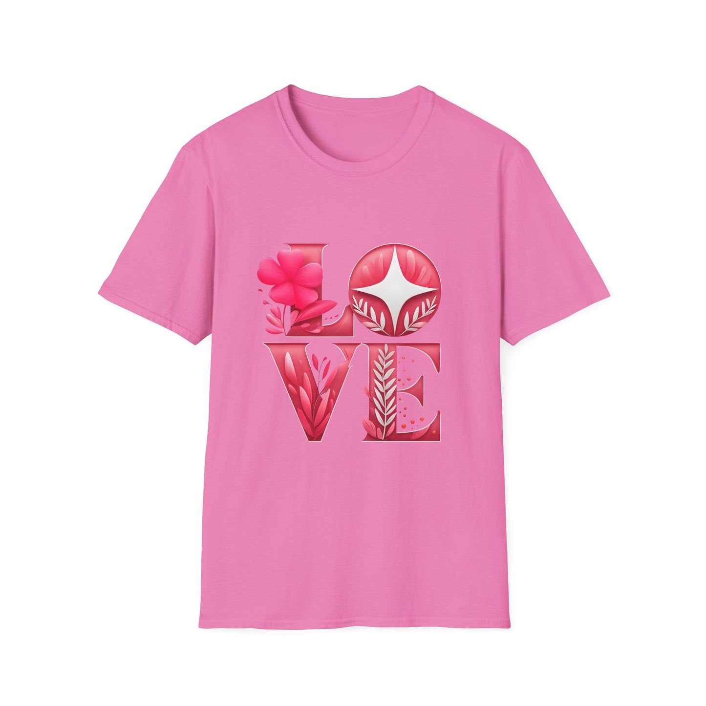 Love Typography Floral T-Shirt, Romantic Graphic Tee, Gift for Her, Valentine's Day Shirt, Spring Fashion Top