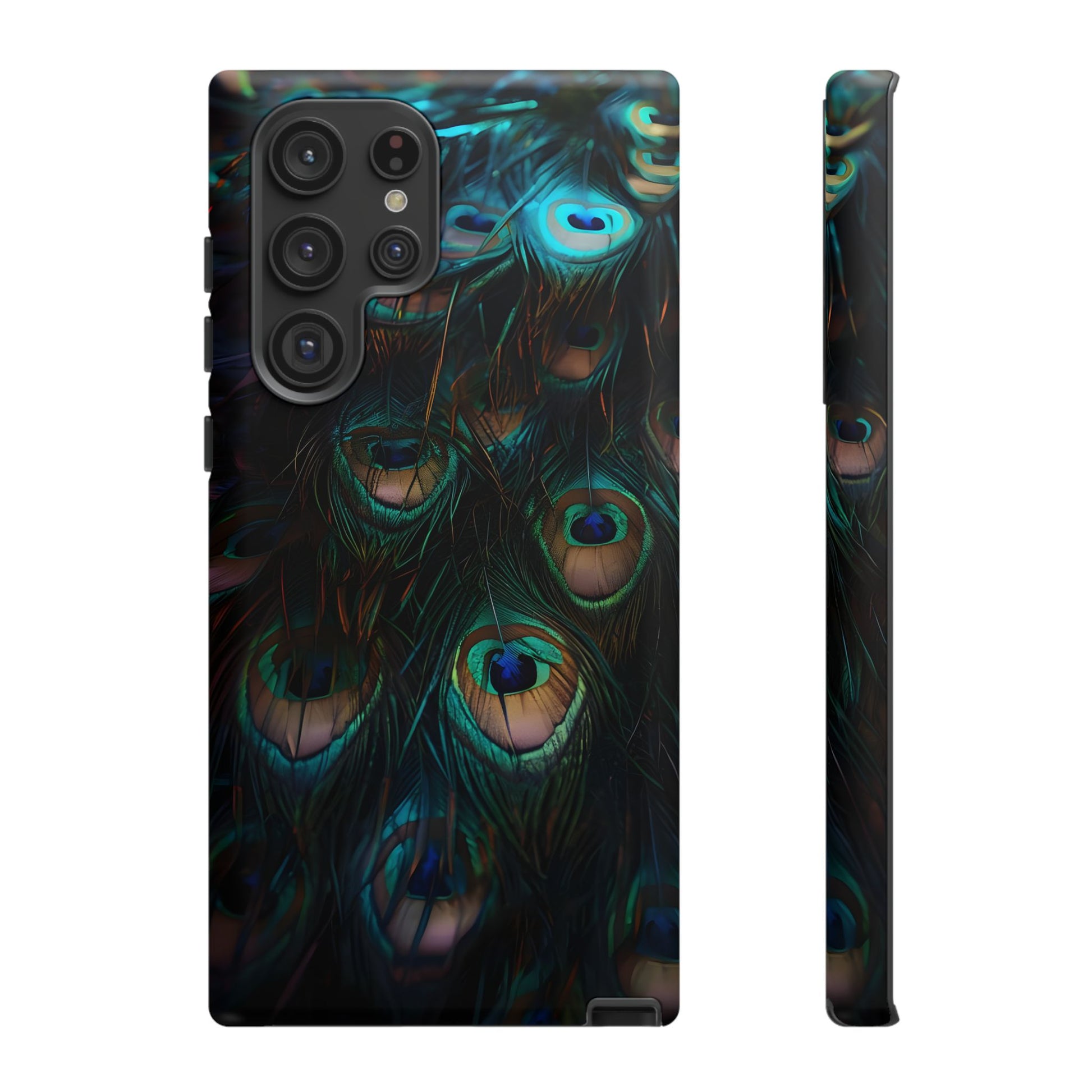 Phone Case, Close Up Peacock Feathers Design, Protective Cover, Unique Gift, Stylish Accessory, Nature Lover Gift, Feather Print Case