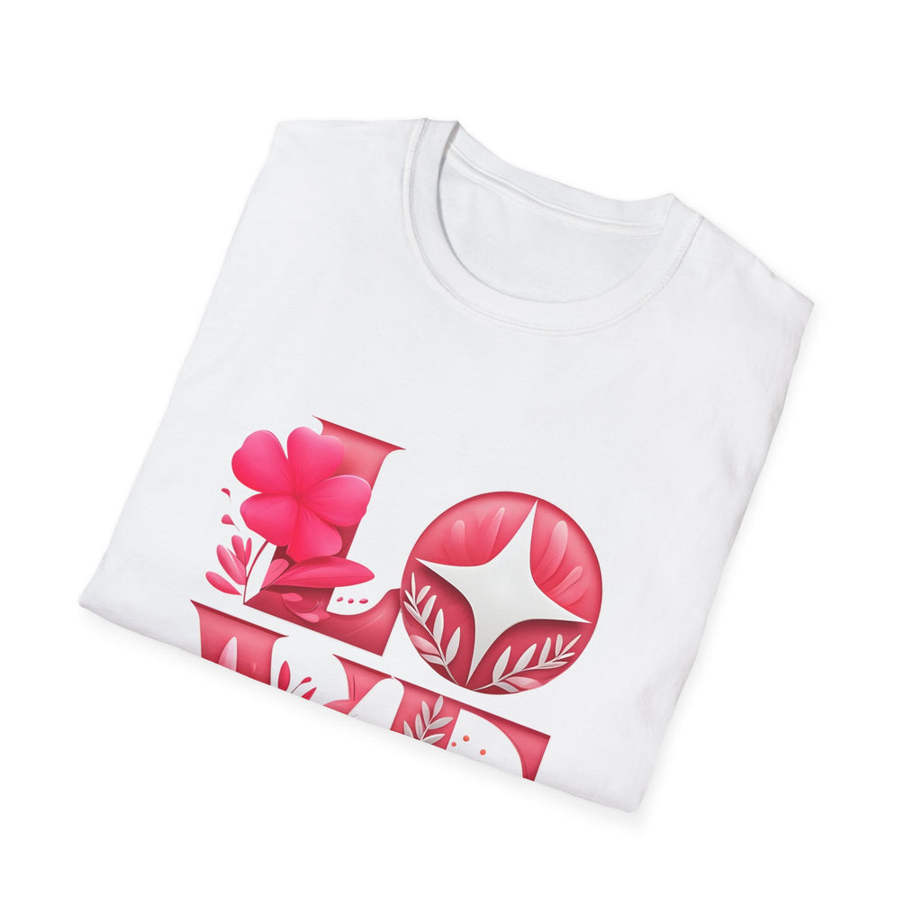 Love Typography Floral T-Shirt, Romantic Graphic Tee, Gift for Her, Valentine's Day Shirt, Spring Fashion Top