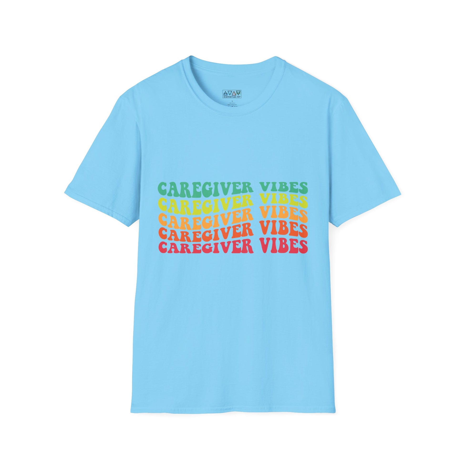 Caregiver Vibes Unisex Softstyle T-Shirt, Supportive Gift for Nurses, Relaxed Casual Tee, Perfect for Caregivers, Healthcare Appreciation