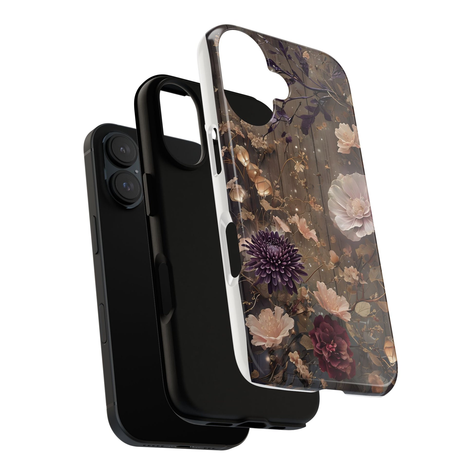 Tough Cases, Enchanting Floral Pattern - Floral Phone Case, Protective Phone Cover, Botanical Design, Flower Print, Tough Shell for Device