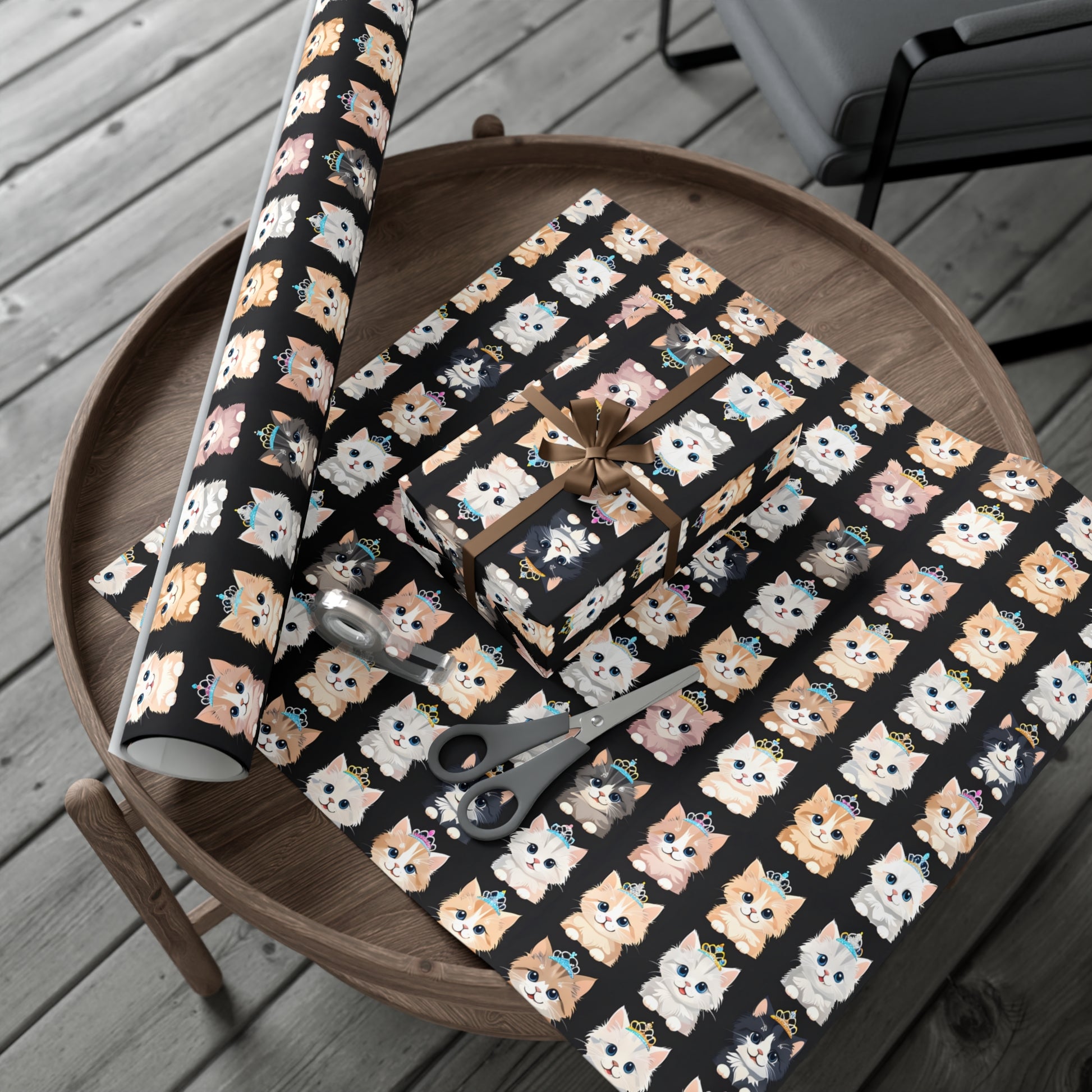 Gift Wrap Papers, Adorable Kittens wearing tiaras - Perfect for cat lovers, birthday gifts, holiday presents, crafting projects - Tissue
