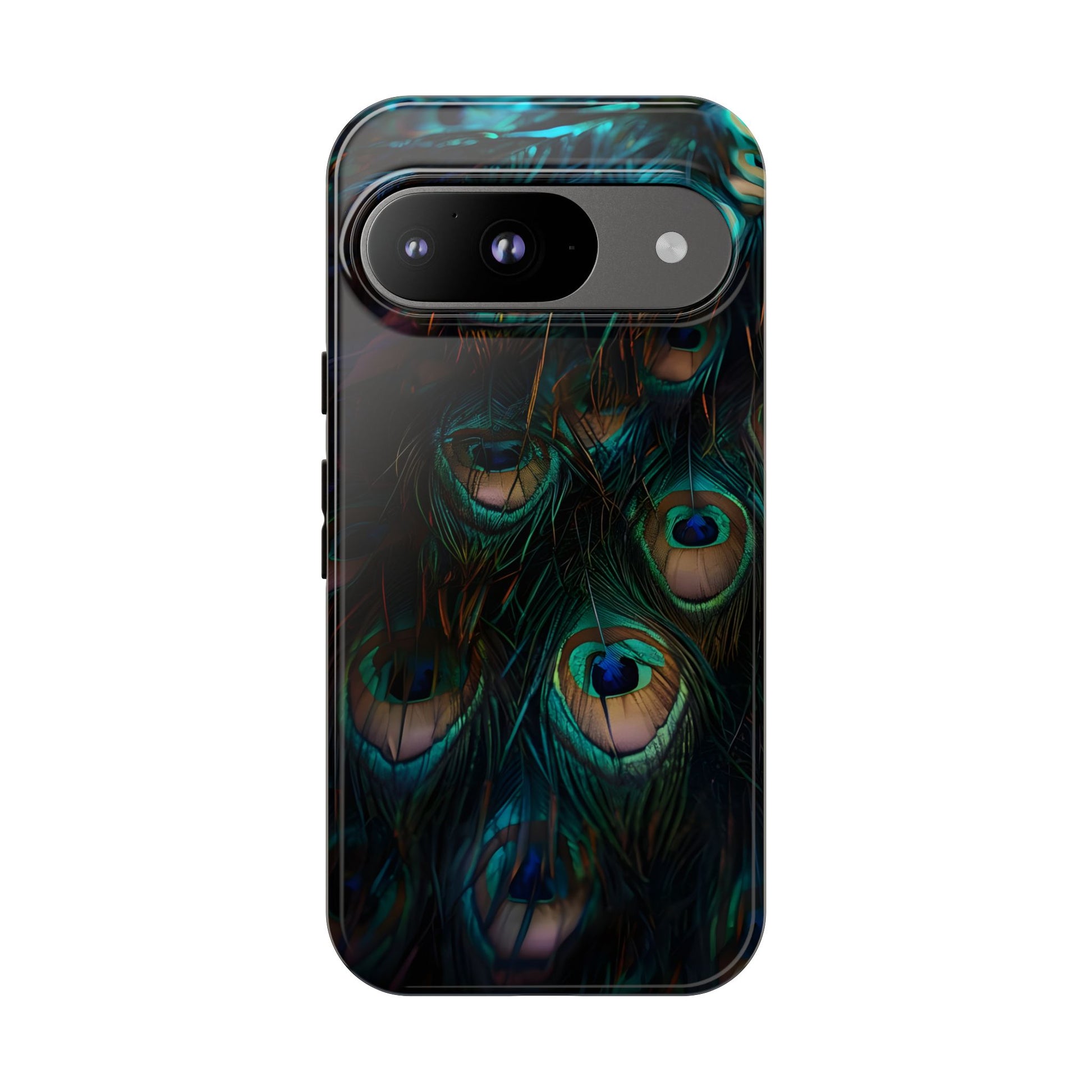Phone Case, Close Up Peacock Feathers Design, Protective Cover, Unique Gift, Stylish Accessory, Nature Lover Gift, Feather Print Case