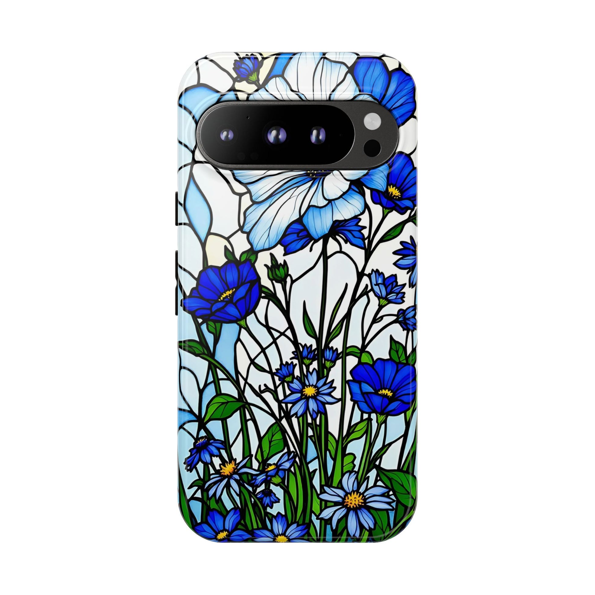 Botanical Stained Glass Tough Case - Floral Phone Cover, Protective Phone Case, Flower Pattern Phone Shell, Nature Inspired Smartphone Case,