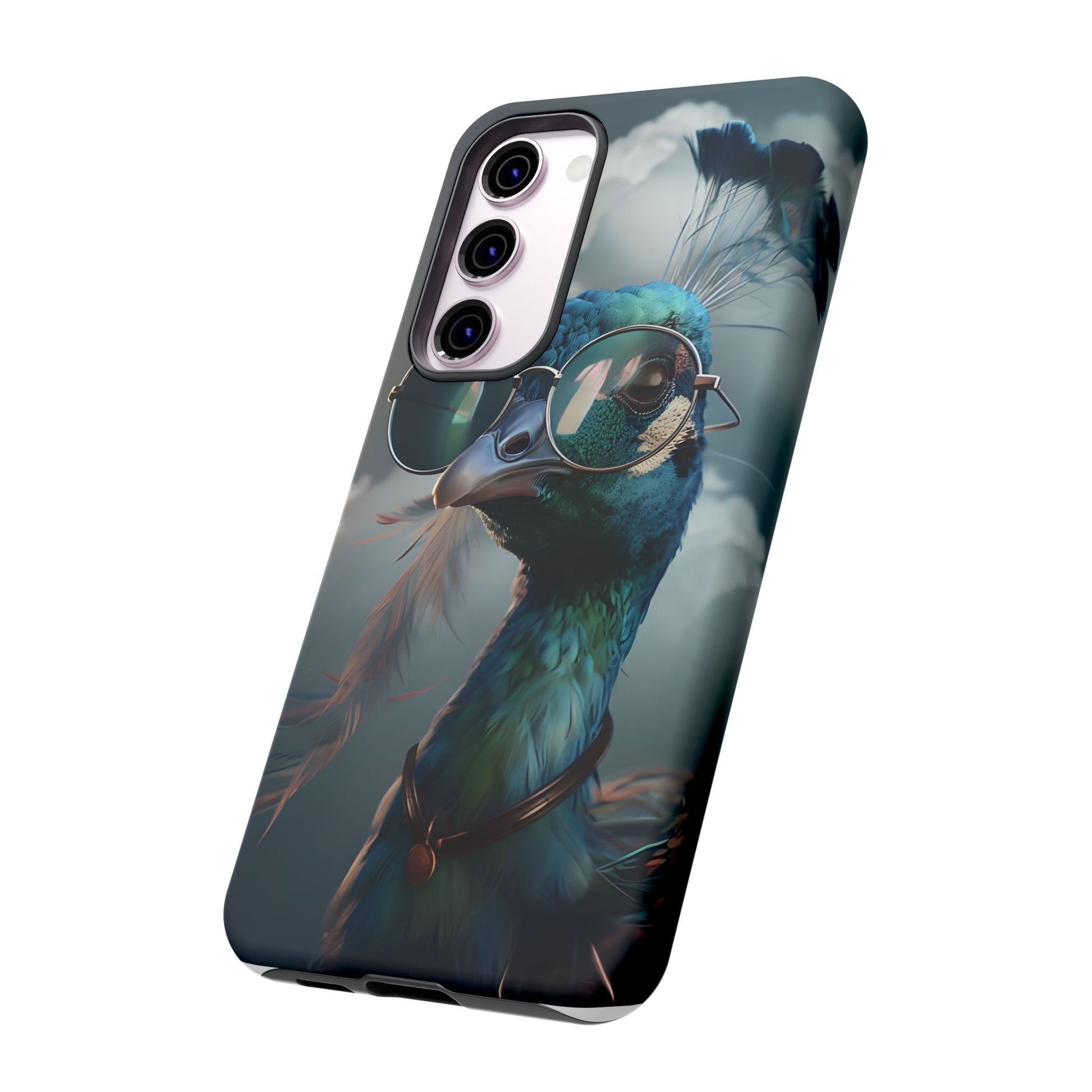 Phone Case, Peacock Design, Neon Lighting, Unique Gift, Hard Shell Cover, Protective Sleeve