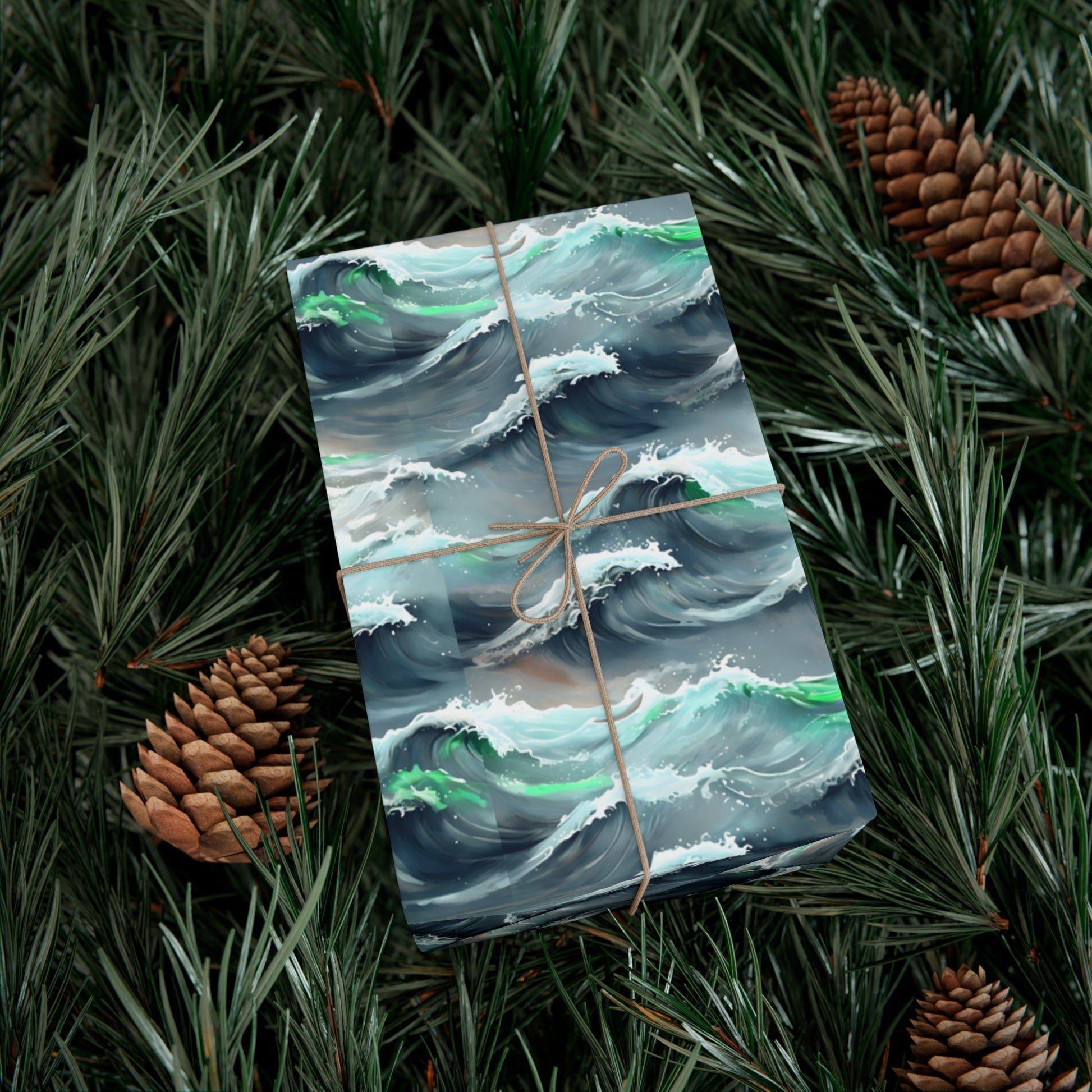 Ocean Waves Gift Wrap, Anime Design, Wrapping Paper Roll, Japanese Inspired Pattern, Gift Wrap Sheets, Birthday Party Supplies
