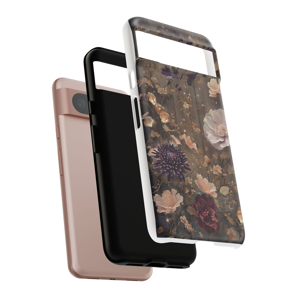 Tough Cases, Enchanting Floral Pattern - Floral Phone Case, Protective Phone Cover, Botanical Design, Flower Print, Tough Shell for Device