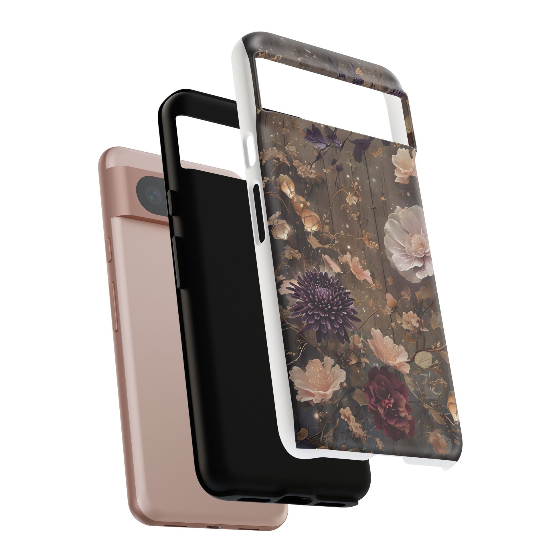 Tough Cases, Enchanting Floral Pattern - Floral Phone Case, Protective Phone Cover, Botanical Design, Flower Print, Tough Shell for Device