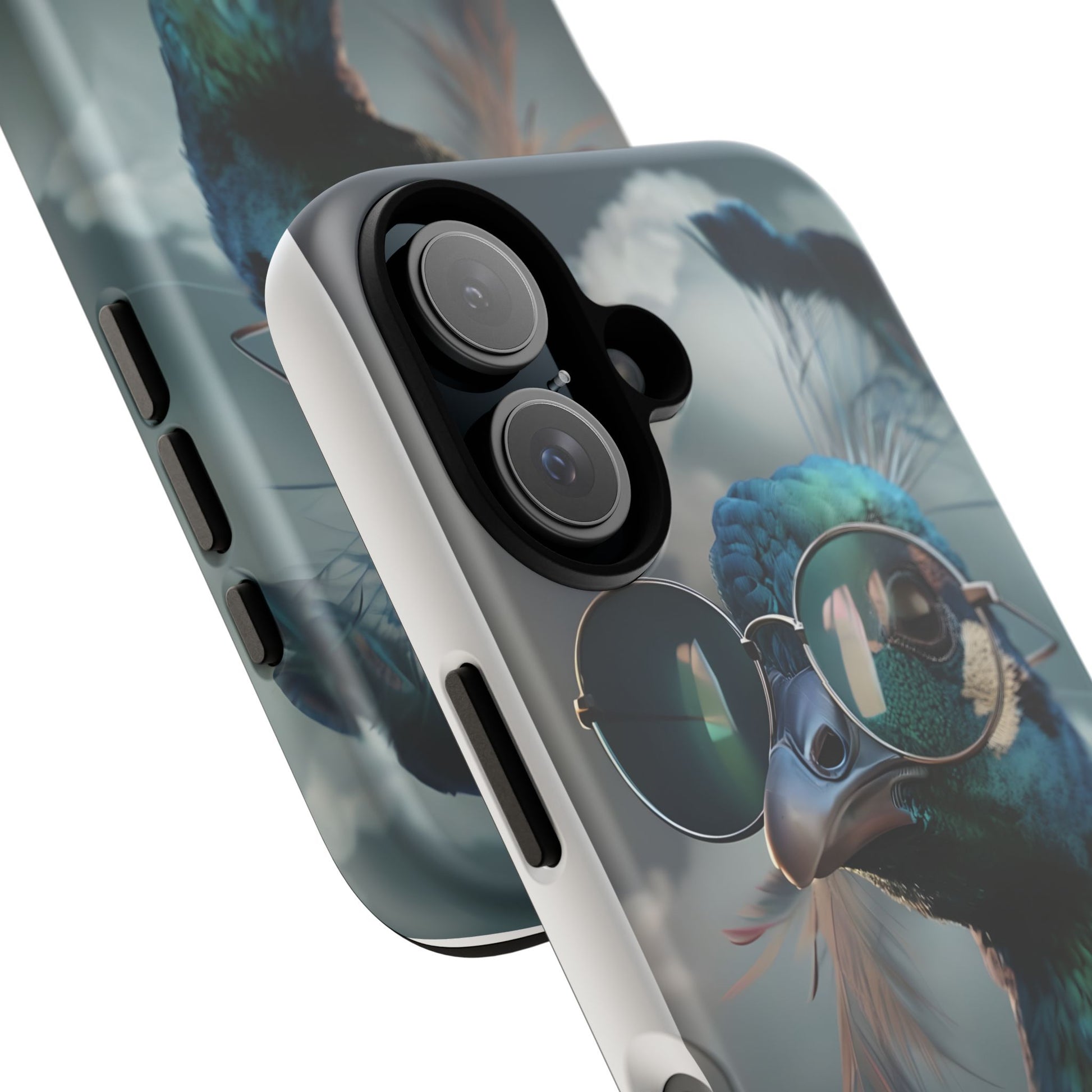 Phone Case, Peacock Design, Neon Lighting, Unique Gift, Hard Shell Cover, Protective Sleeve