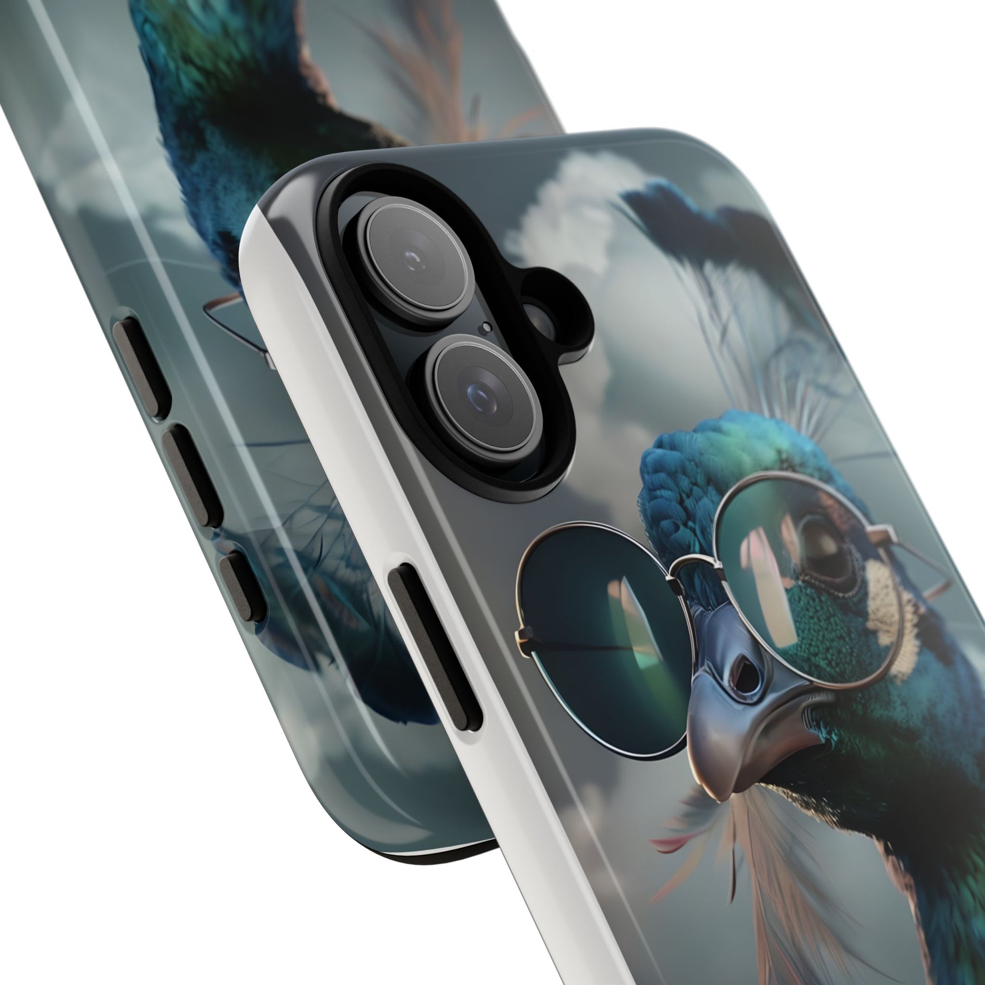 Phone Case, Peacock Design, Neon Lighting, Unique Gift, Hard Shell Cover, Protective Sleeve