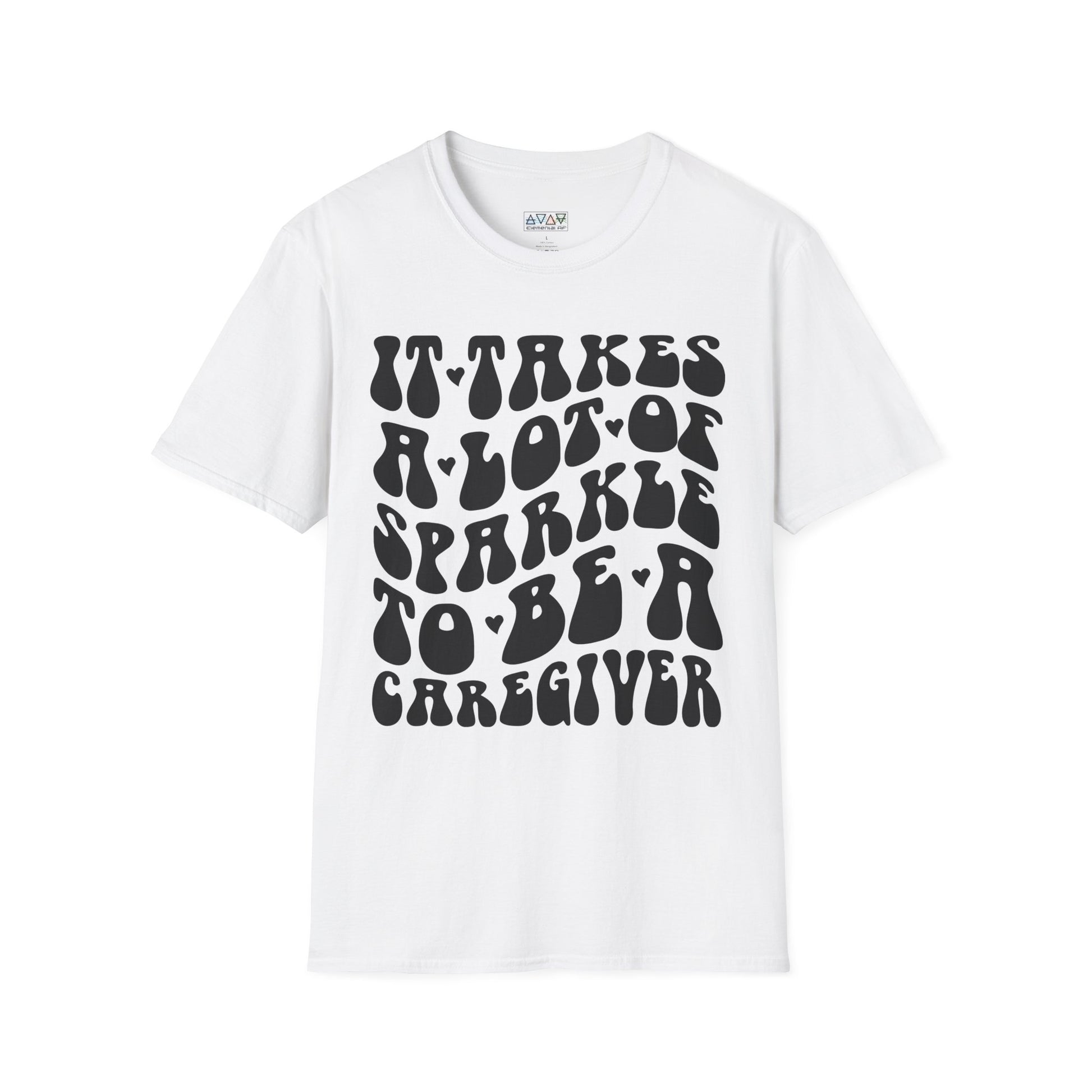 Sparkling Caregiver T-Shirt, Unisex Softstyle Tee, Perfect Gift for Nurses, Caregivers, Appreciation Day, Motivational Shirt