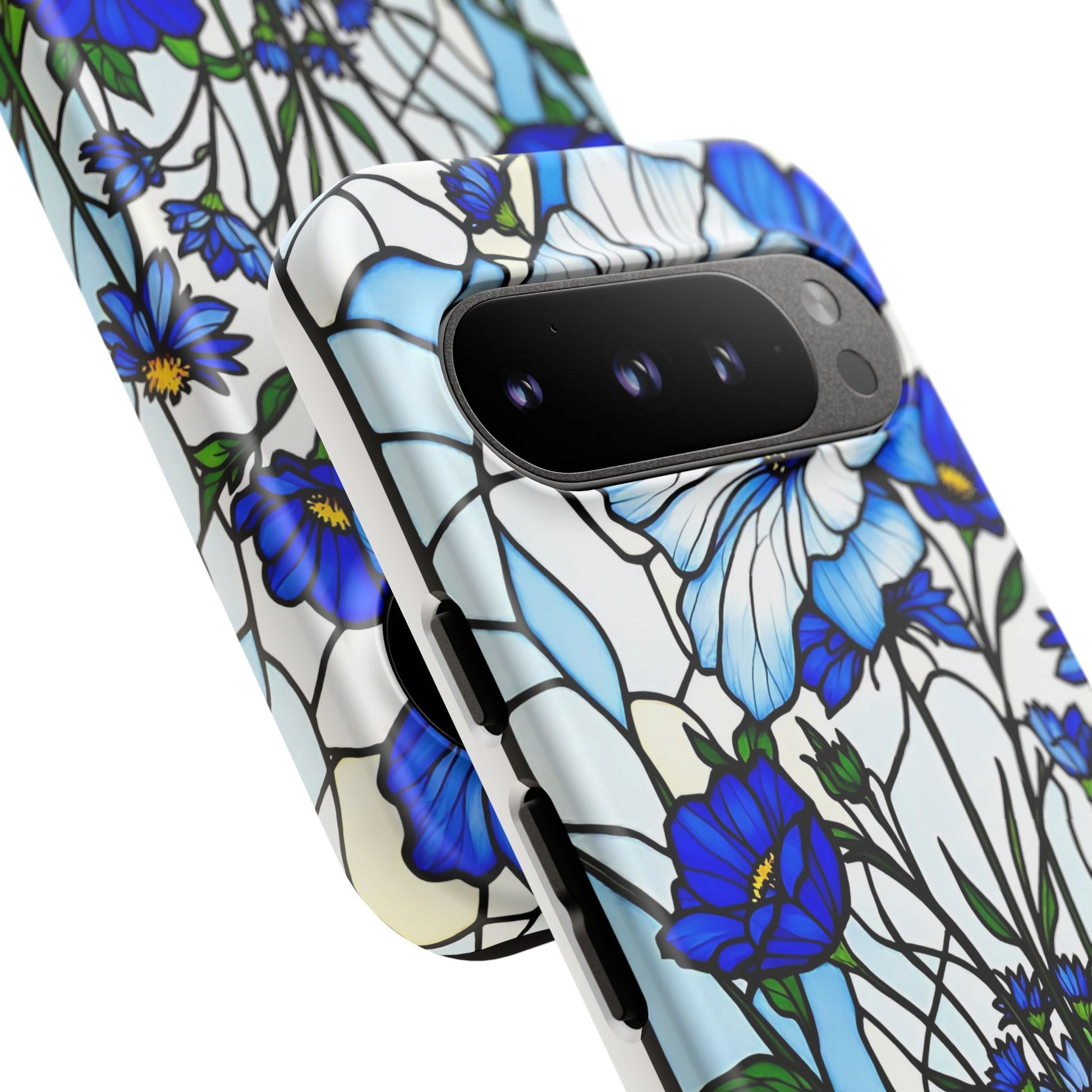 Botanical Stained Glass Tough Case - Floral Phone Cover, Protective Phone Case, Flower Pattern Phone Shell, Nature Inspired Smartphone Case,