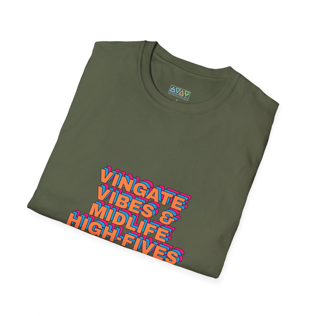 Vintage Vibes Unisex T-Shirt, Retro Tee, Midlife High-Fives Shirt, 70s Inspired Top, Nostalgic Graphic Tee
