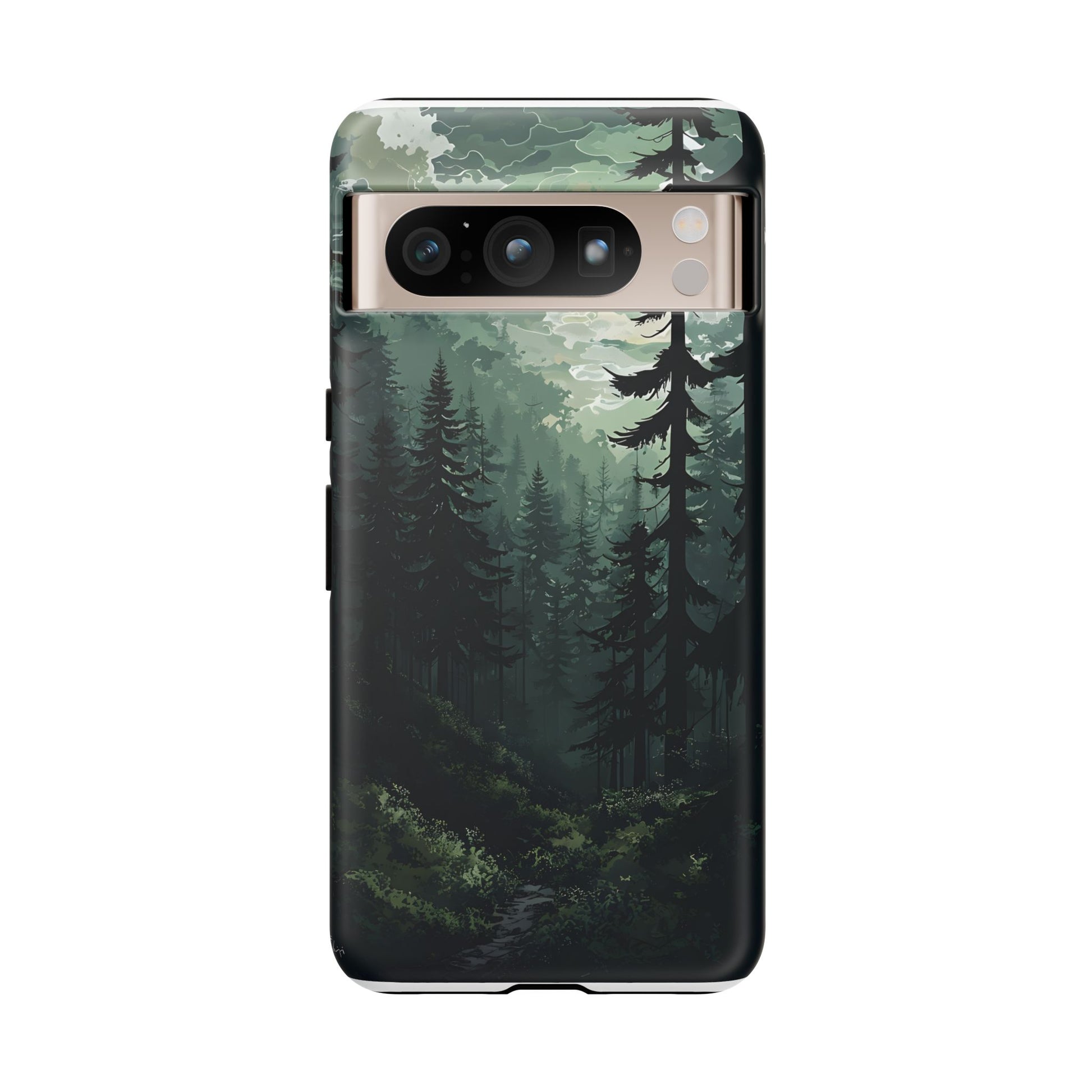 Phone Case, Serene Forest Landscape Digital Illustration Phone Case Cover, Tough Protective Cover, Unique Gift, Trendy