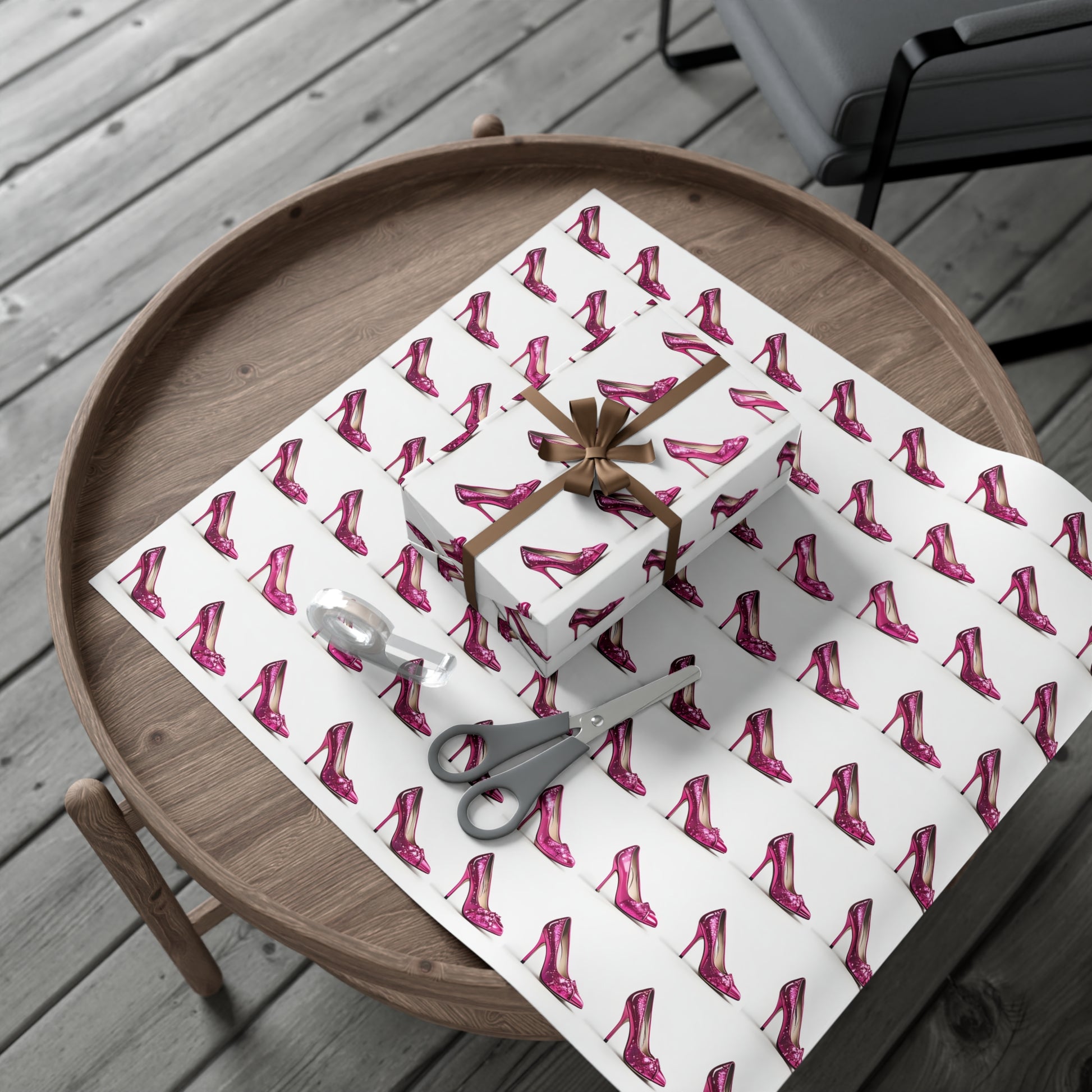 Wrapping Paper, Hot Pink High Heels On White Background - Gift Wrap Rolls, Eco-Friendly Gift Wrap, Holiday