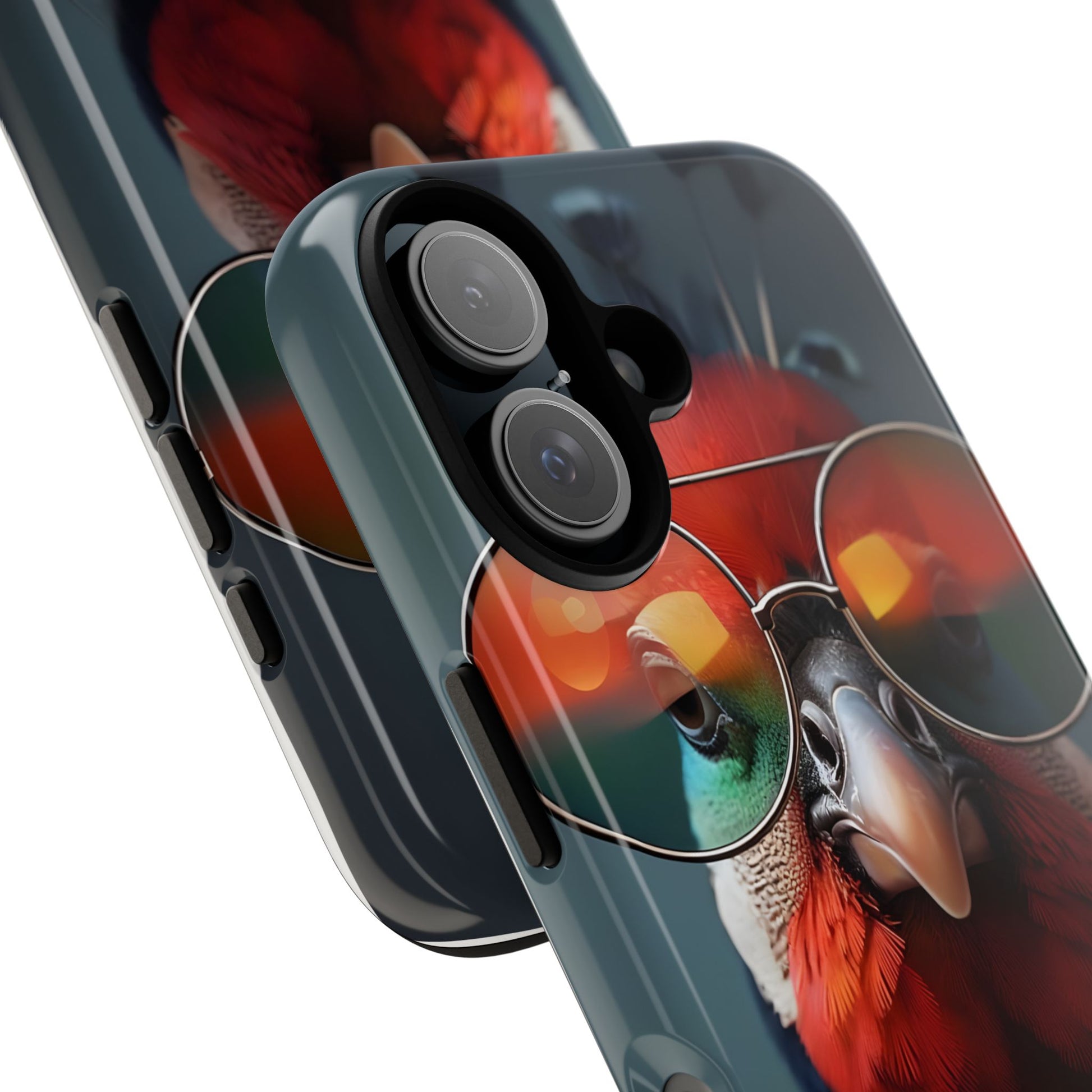 Phone Cases, Bright Exotic Bird in Cool Sunglasses, Protective Tough Cover, Tropical Animal Print, Unique Gift for Bird Lovers, Accessories