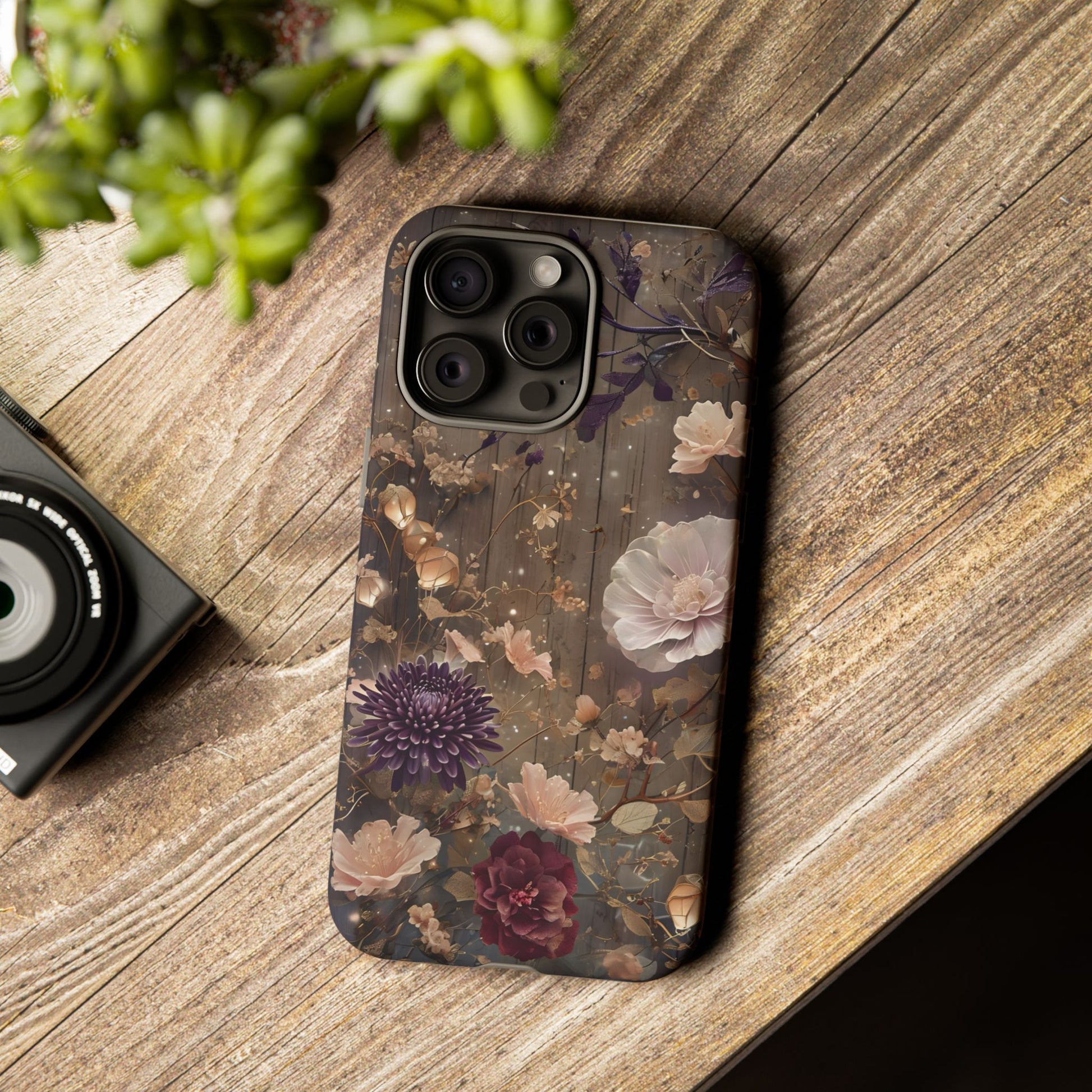 Tough Cases, Enchanting Floral Pattern - Floral Phone Case, Protective Phone Cover, Botanical Design, Flower Print, Tough Shell for Device