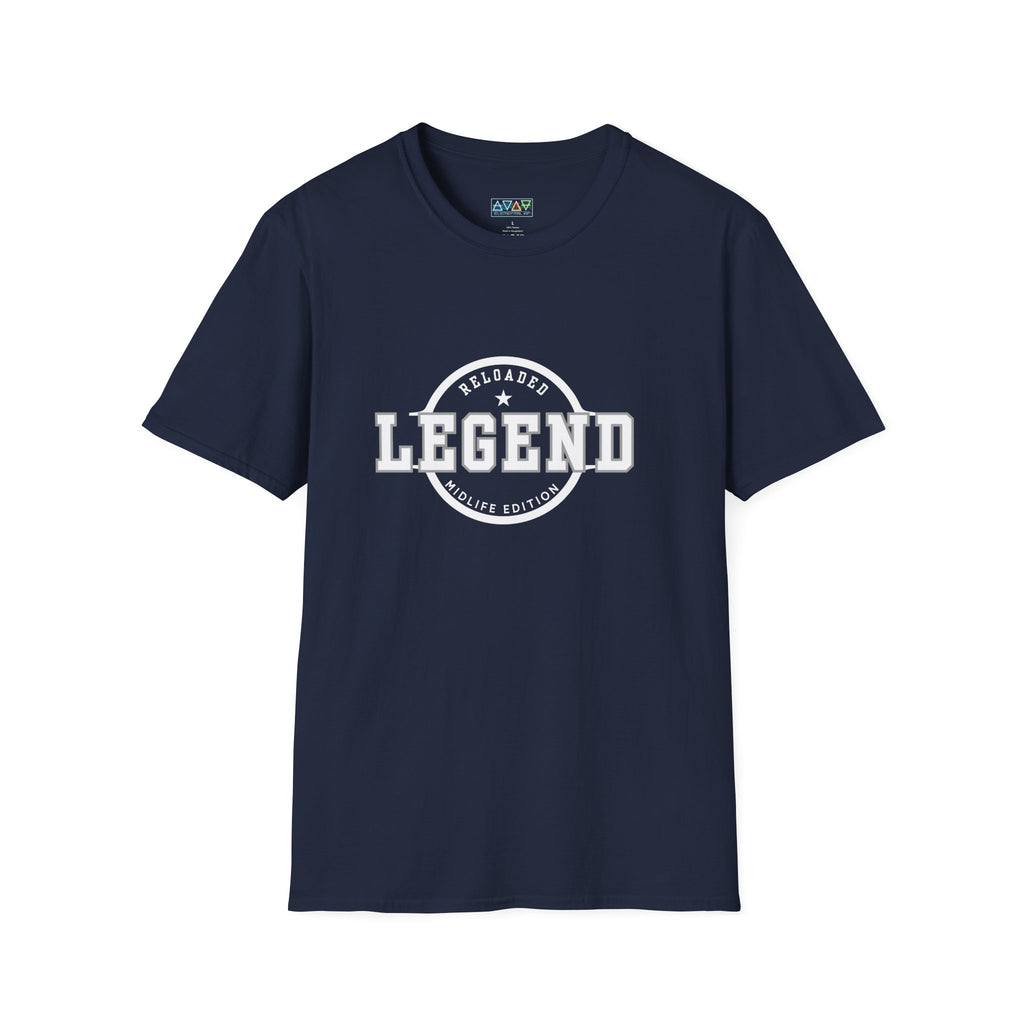 Mid-Life Legend Reloaded - Unisex Softstyle T-Shirt - Casual Comfort, Perfect for Legends, Gift for Him, Everyday Wear, Fun Gift Ideas