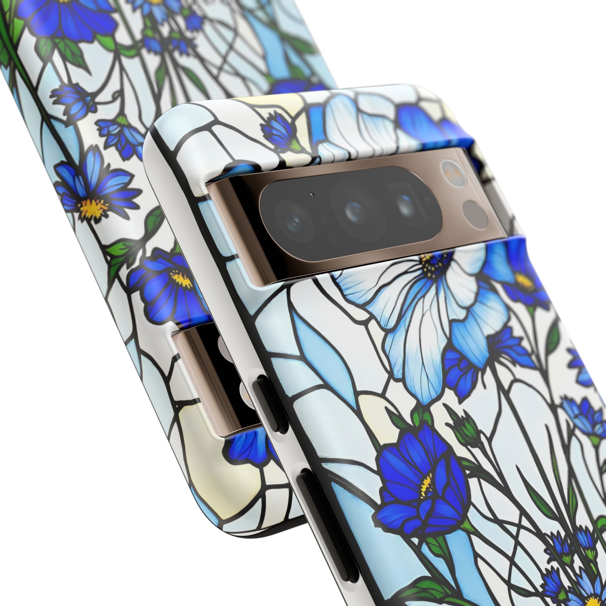 Botanical Stained Glass Tough Case - Floral Phone Cover, Protective Phone Case, Flower Pattern Phone Shell, Nature Inspired Smartphone Case,