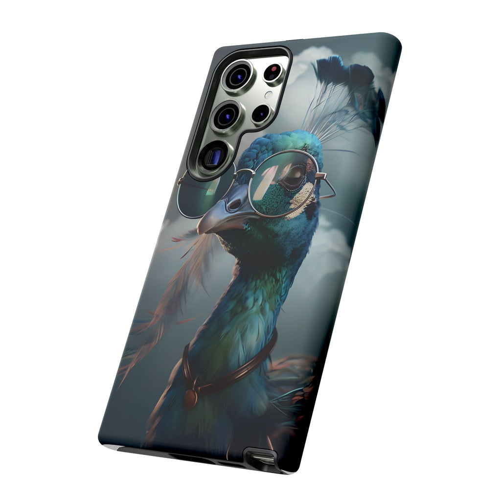 Phone Case, Peacock Design, Neon Lighting, Unique Gift, Hard Shell Cover, Protective Sleeve
